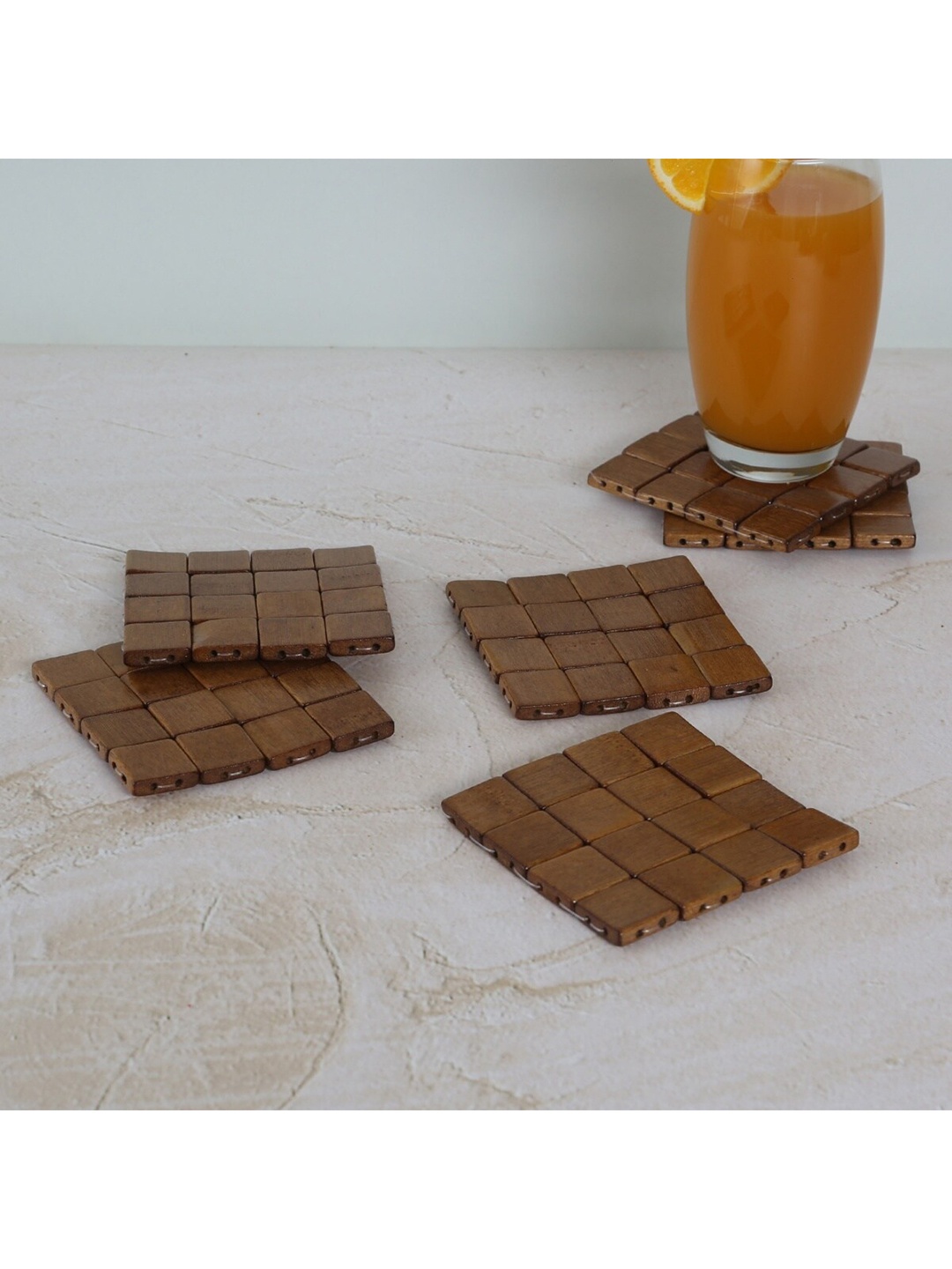 

Home Centre Set of 6 Brown Bamboo Classic Coasters