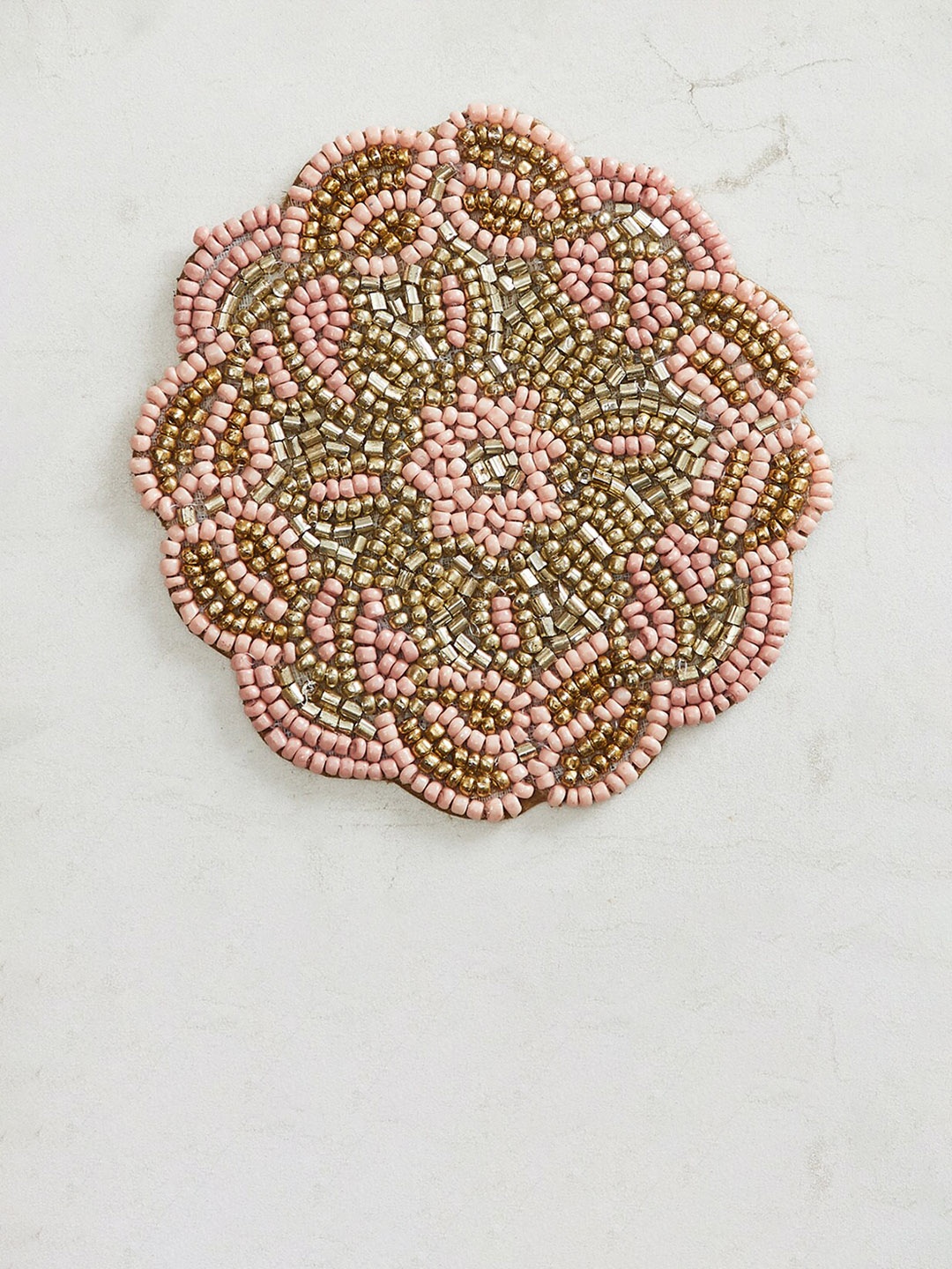 

Home Centre 4 Pcs Peach-Coloured Moksha Beaded Coasters