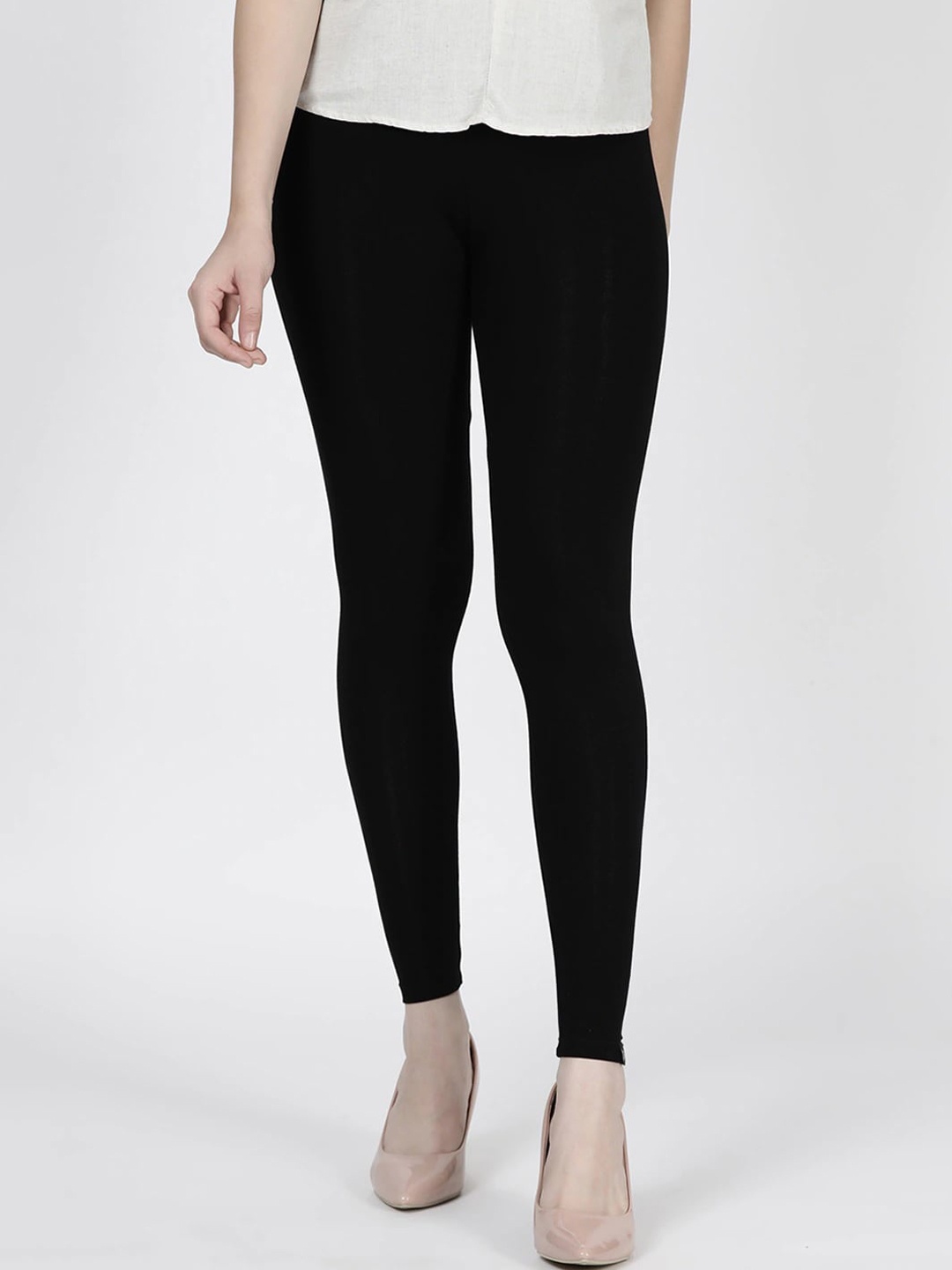 

TWIN BIRDS Women Black Solid Ankle-Length Leggings