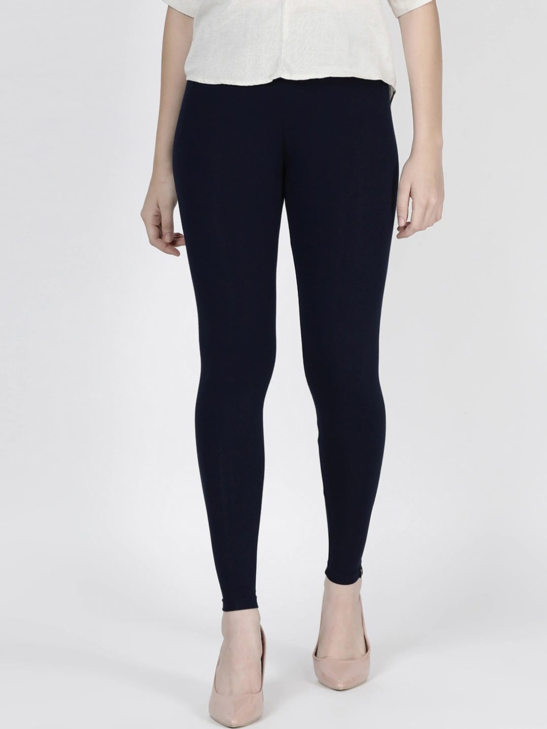 

TWIN BIRDS Women Navy Blue Solid Ankle Length Leggings