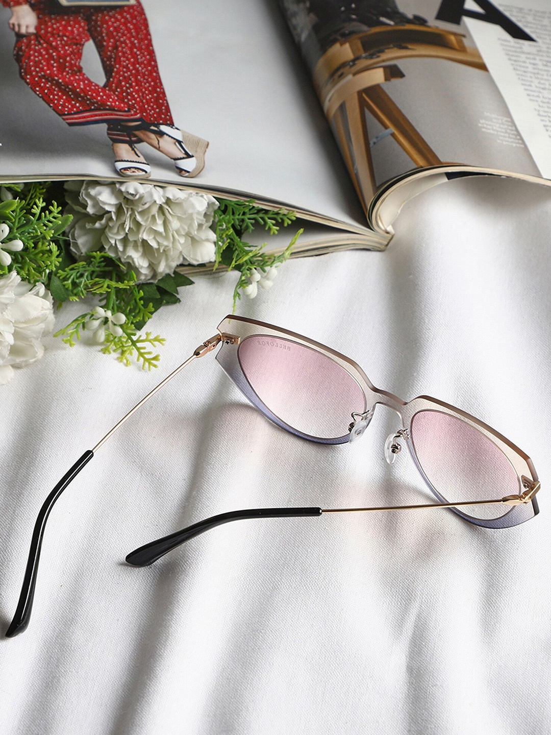 

Bellofox Women Purple Lens & Gold-Toned Cateye Sunglasses BS1731-0422