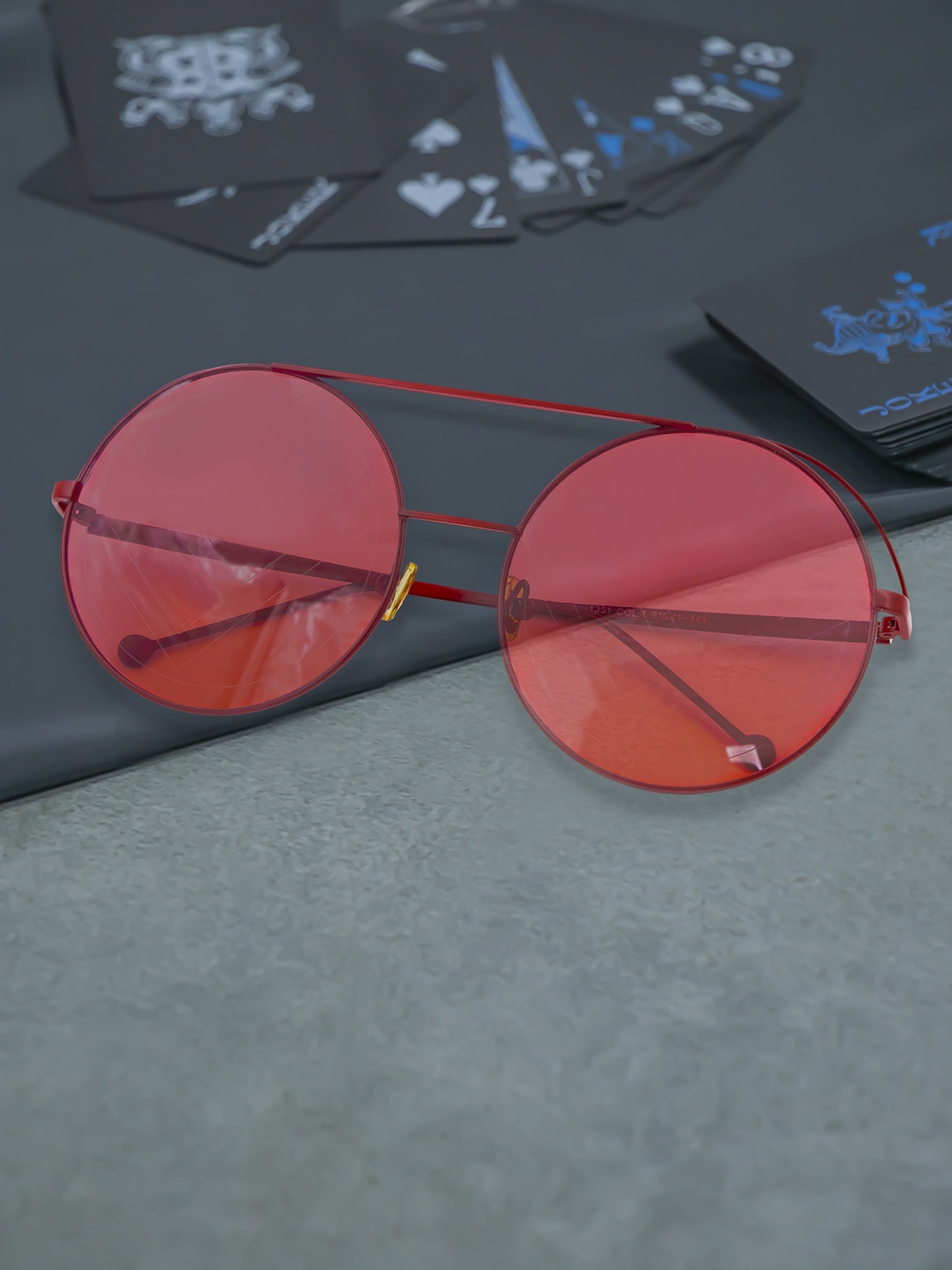 

Bellofox Unisex Red Lens & Red Round Sunglasses