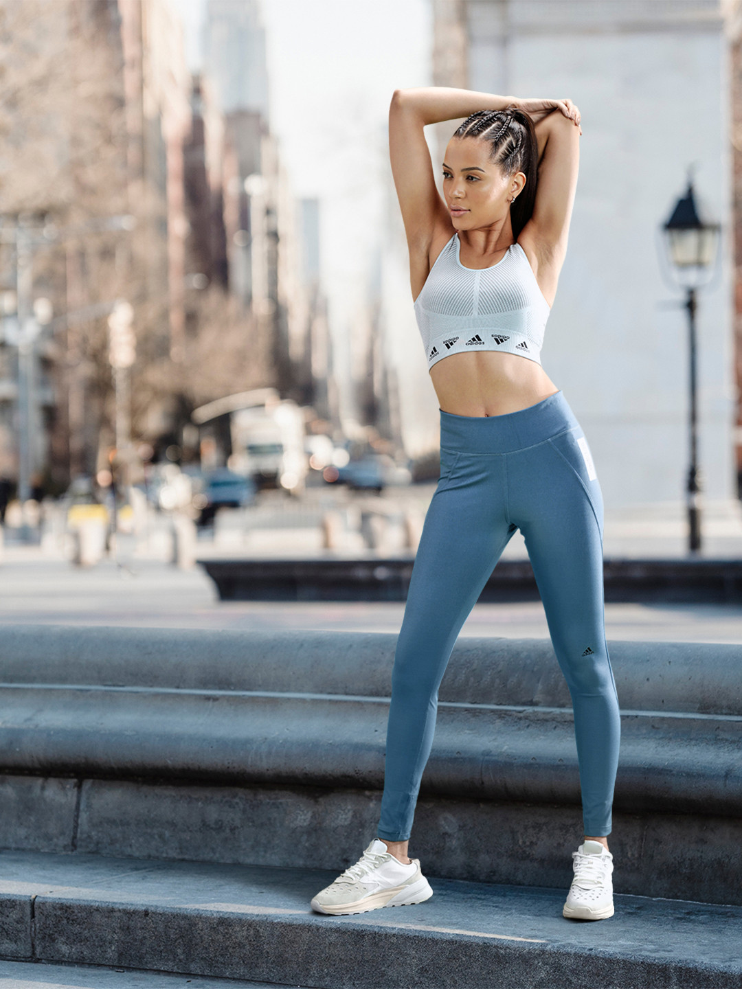

ADIDAS Women Blue Brand Logo Detail Tights