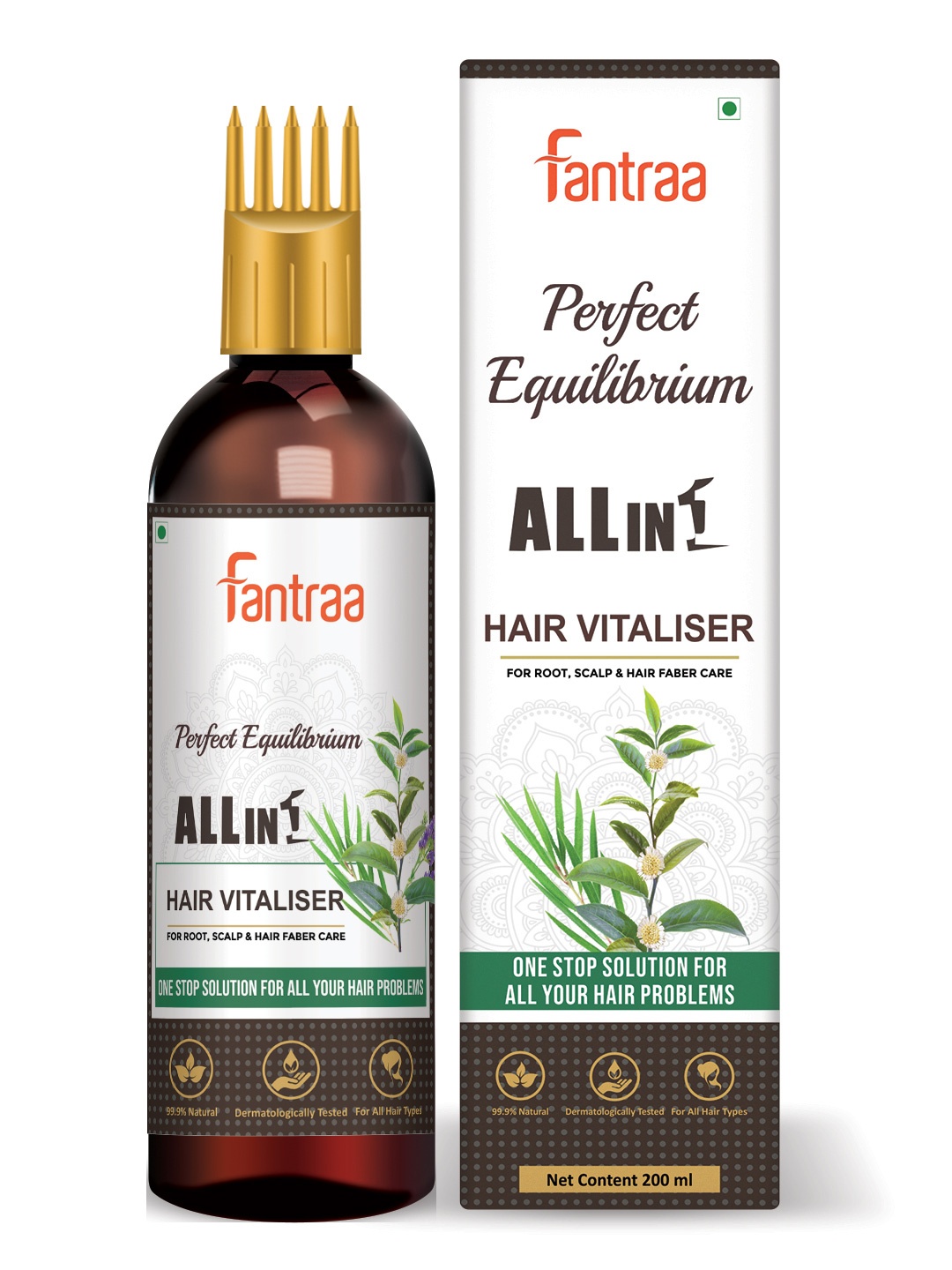 

Fantraa Perfect Equilibrium All In 1 Hair Vitaliser Oil - 200 ml, White