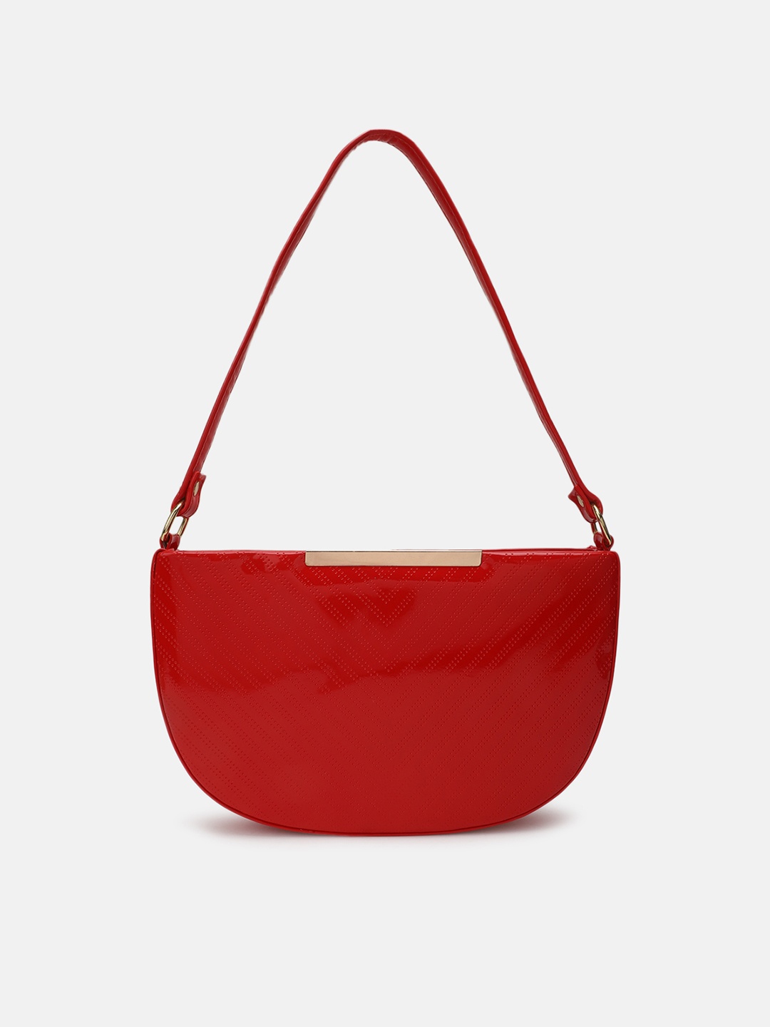 

FABBHUE Red Textured PU Structured Sling Bag