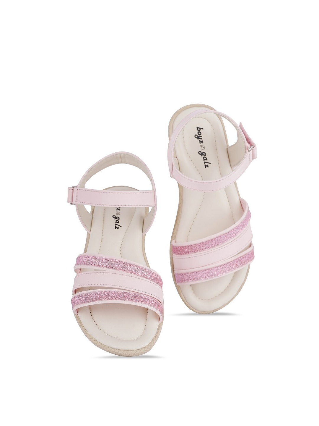 

BOYZ N GALZ Girls Pink & White Comfort Sandals