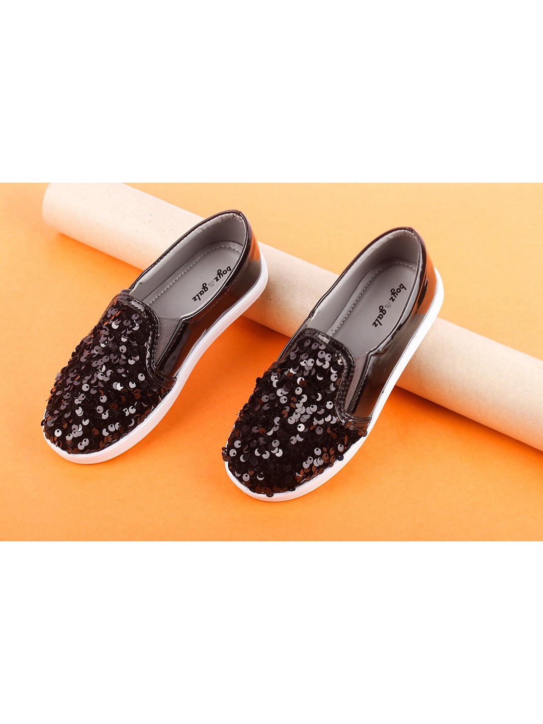 

BOYZ N GALZ Girls Black Embellished PU Sneakers
