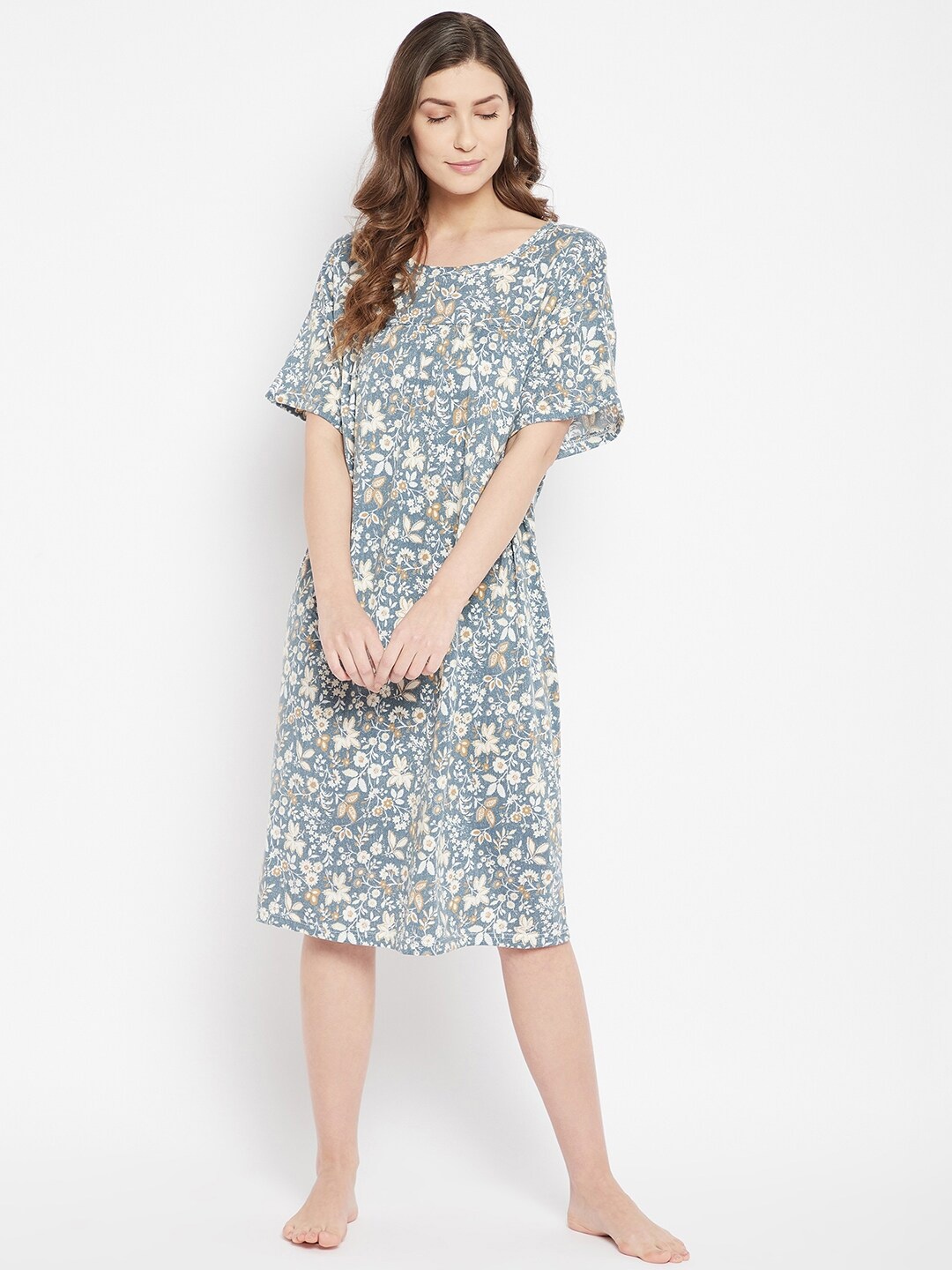 

Camey Green Printed Nightdress