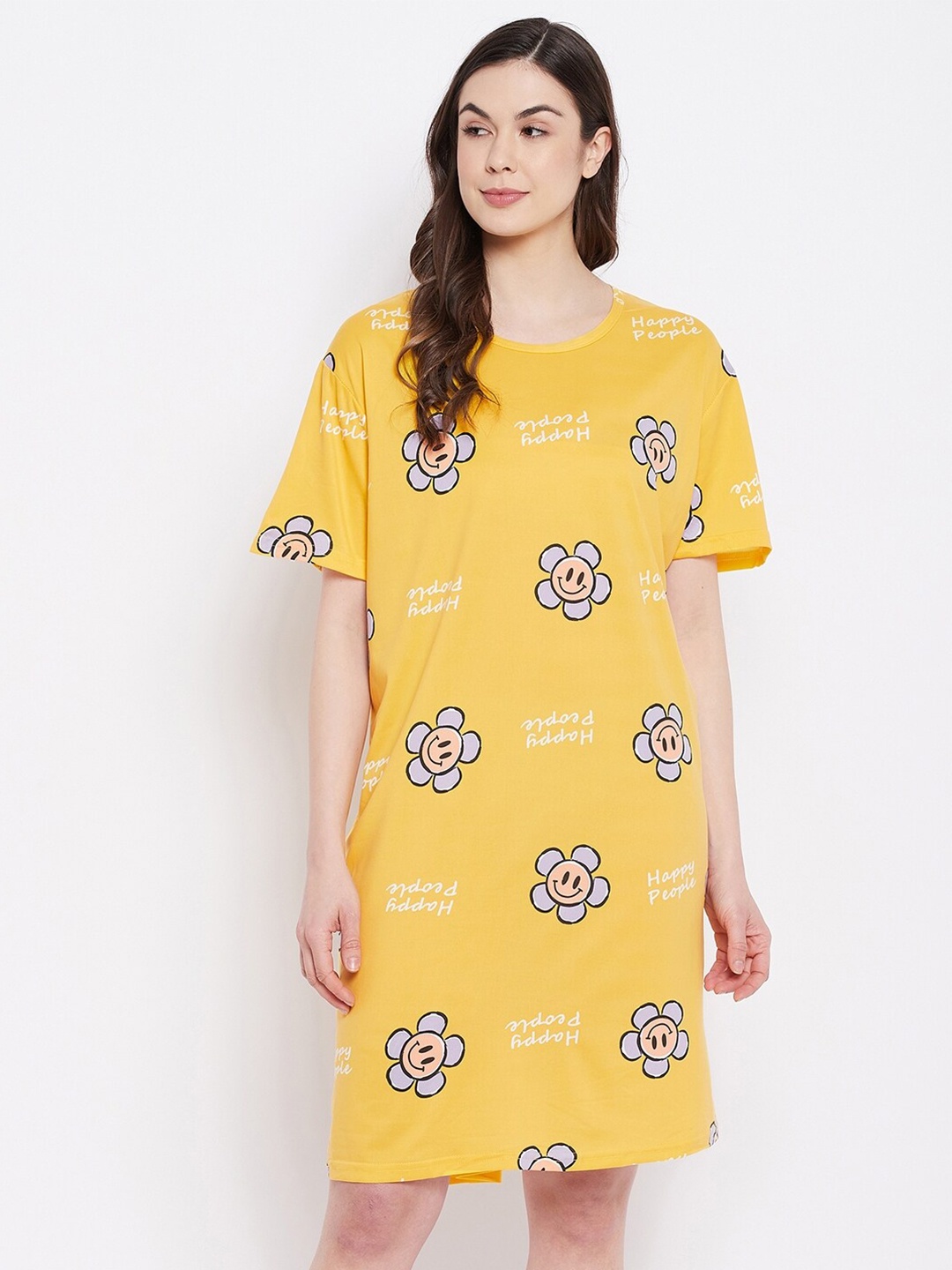 

Camey Yellow Printed Nightdress