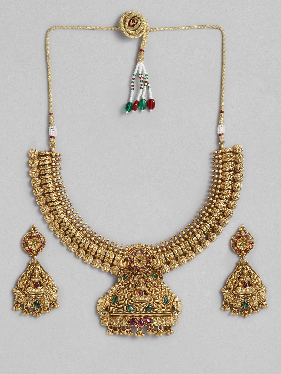 

I Jewels 18k Gold-Plated Temple Jewellery Set