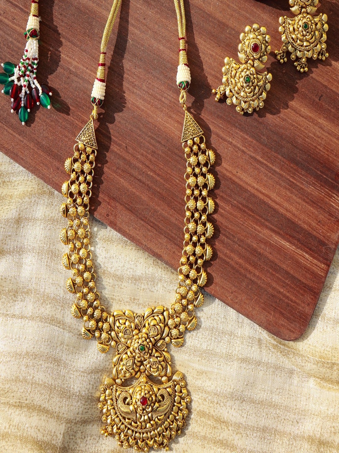 

I Jewels 18k Gold-Plated Temple Jewellery Set