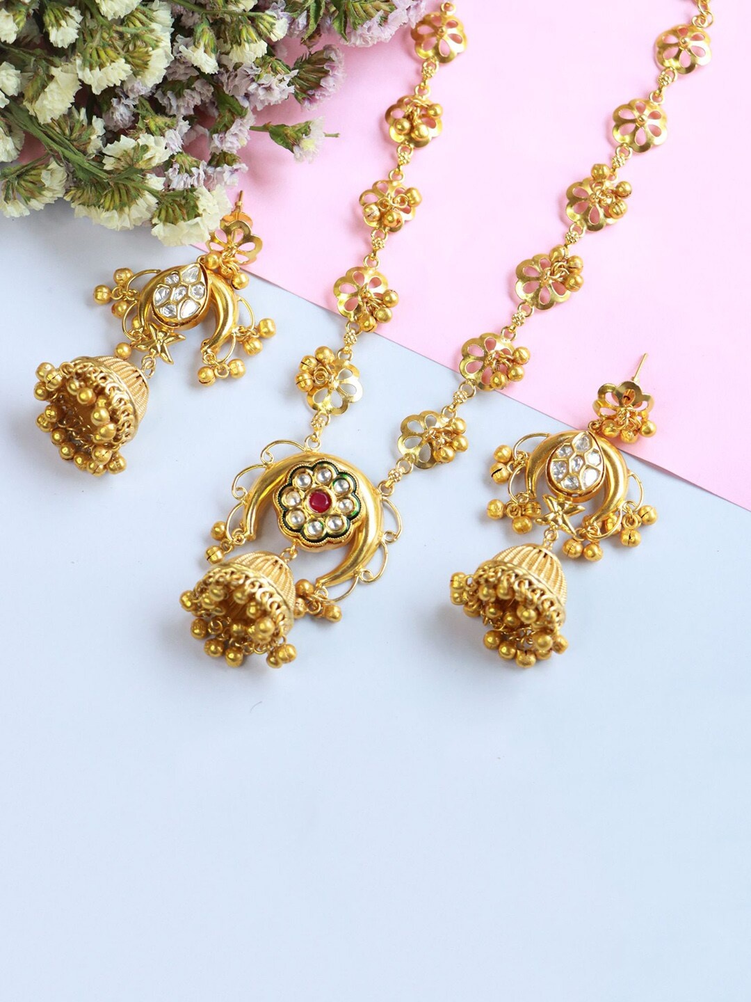 

I Jewels Women Gold-Plated Jewellery Set