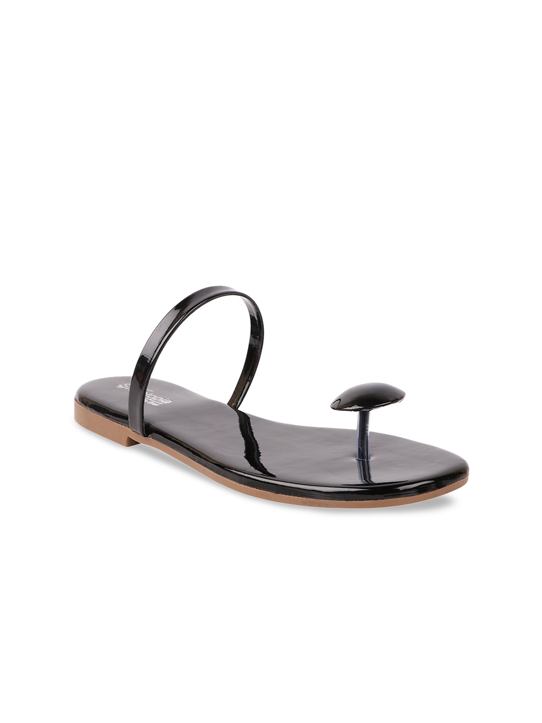 

Shoetopia Girls Black One Toe Flats