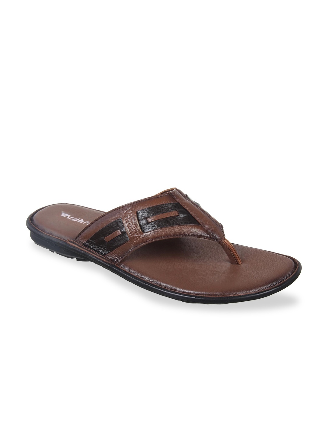 

Vardhra Men Tan Brown Leather Comfort Sandals