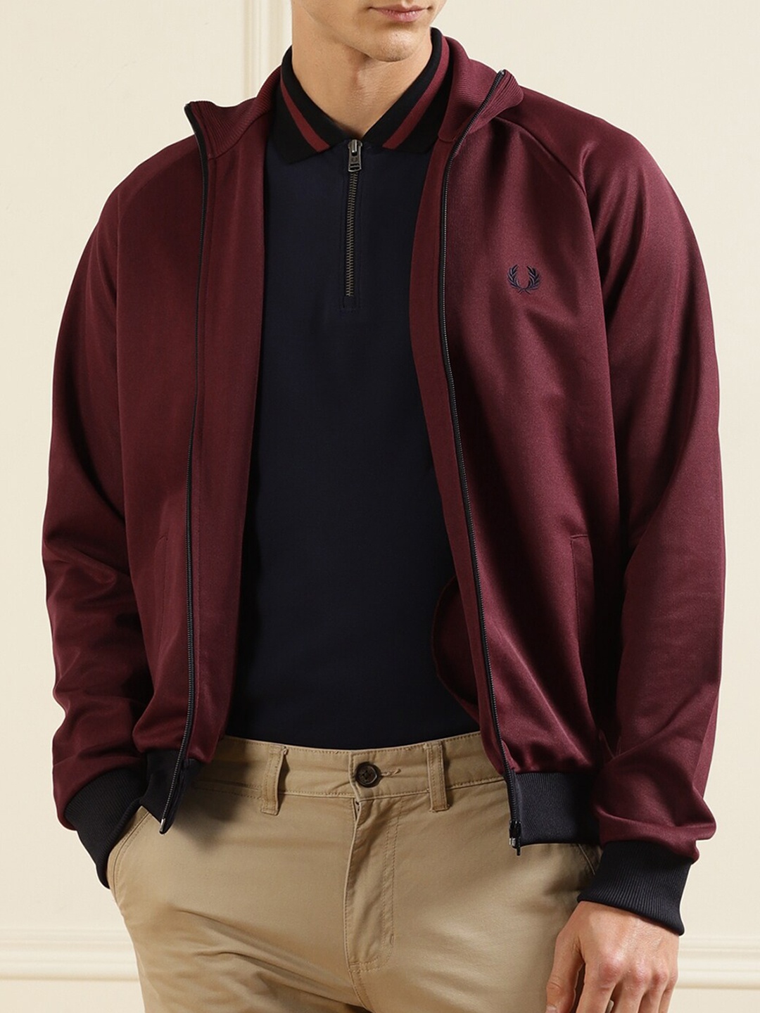 

Fred Perry Men Purple Solid Sporty Jacket