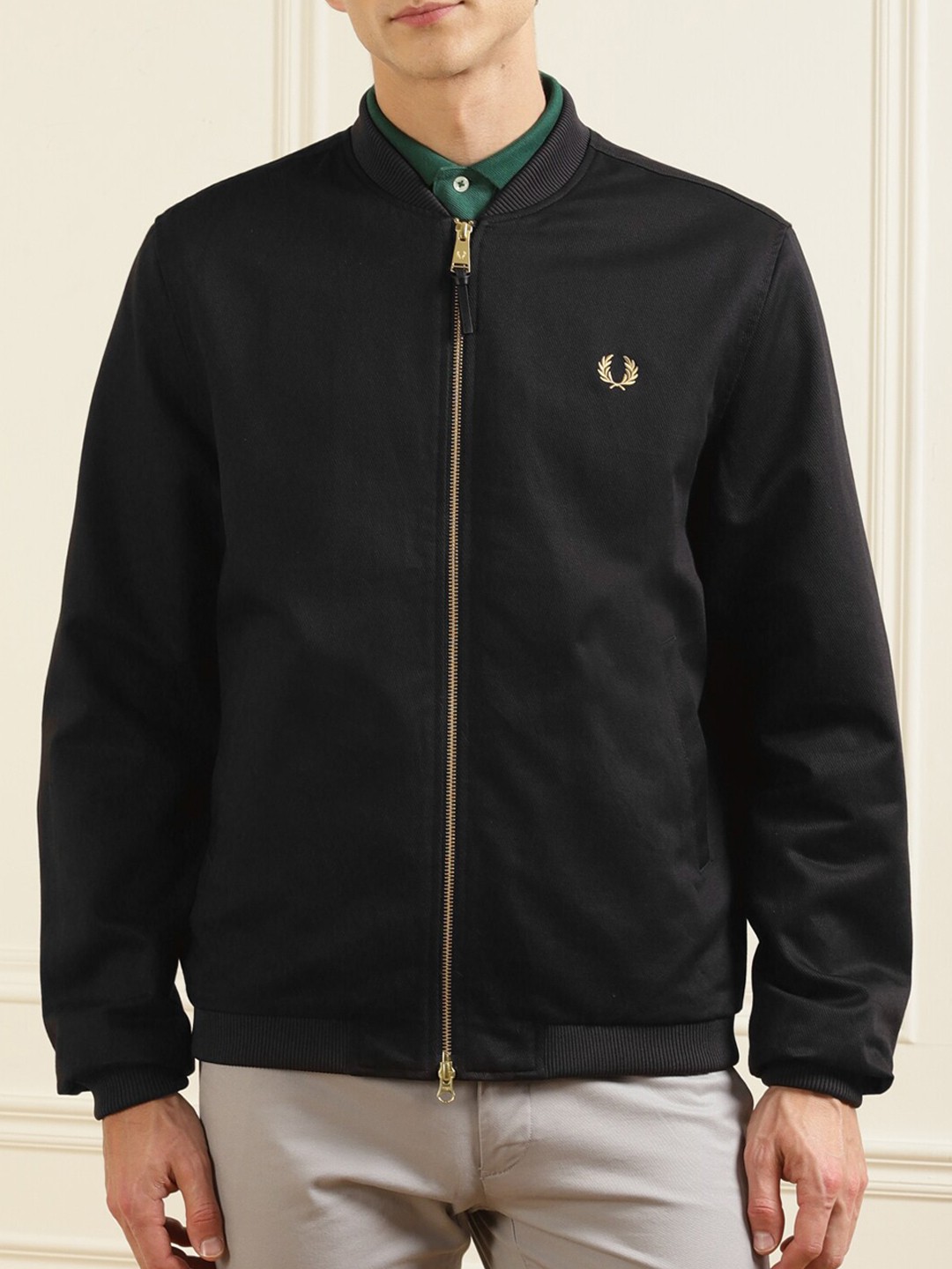 

Fred Perry Men Black Sporty Jacket