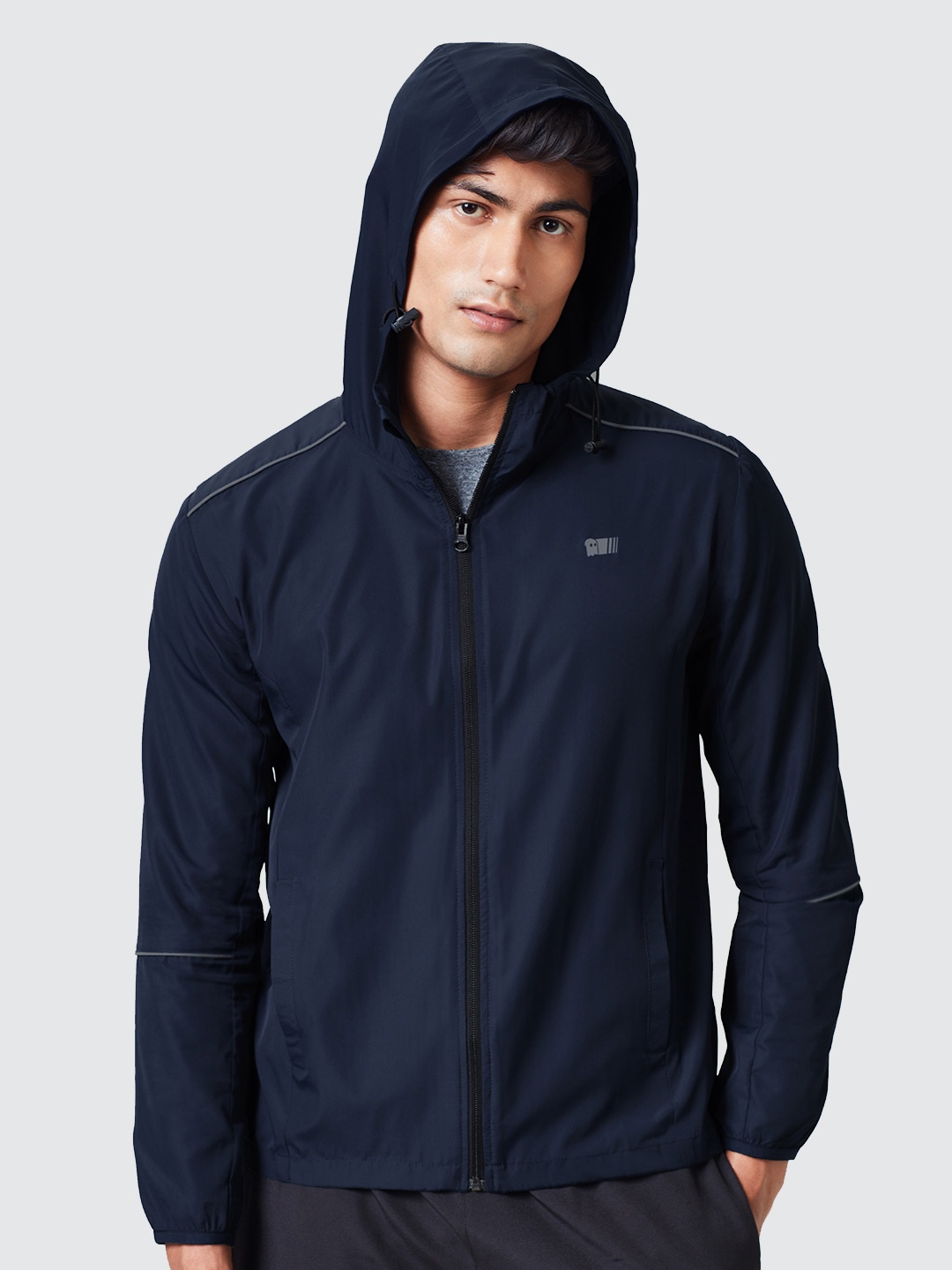 

The Souled Store Men Navy Blue Sporty Jacket