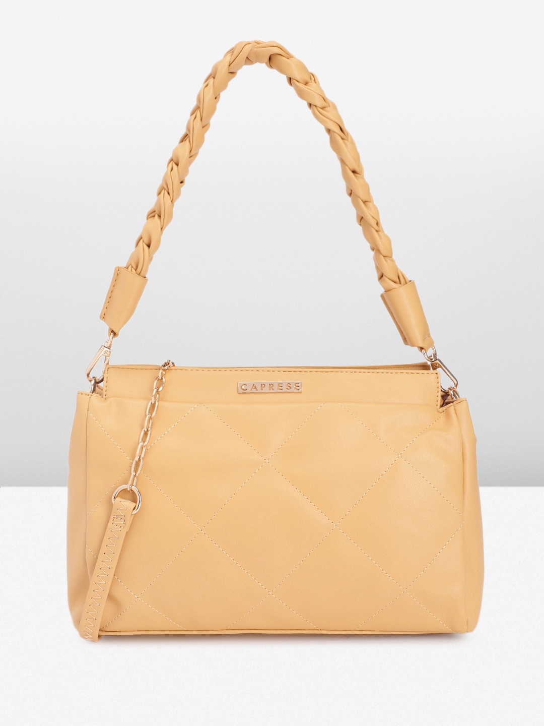 

Caprese Solid Structured Handheld Bag, Yellow