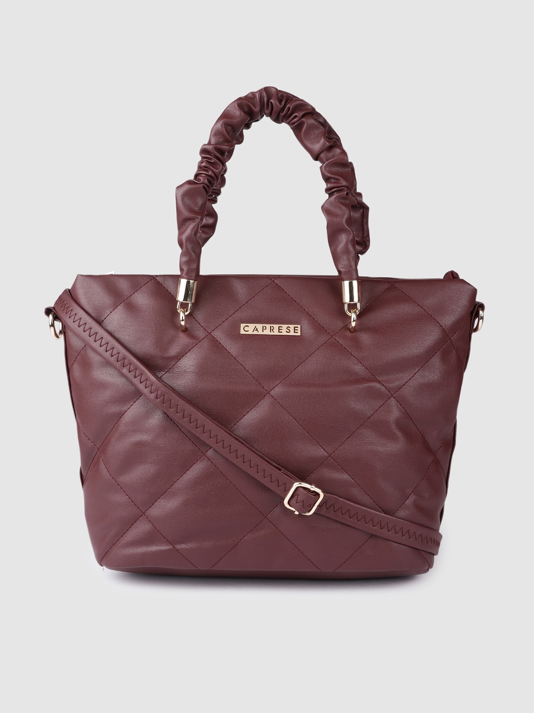 

Caprese Burgundy Quilted Handheld Bag