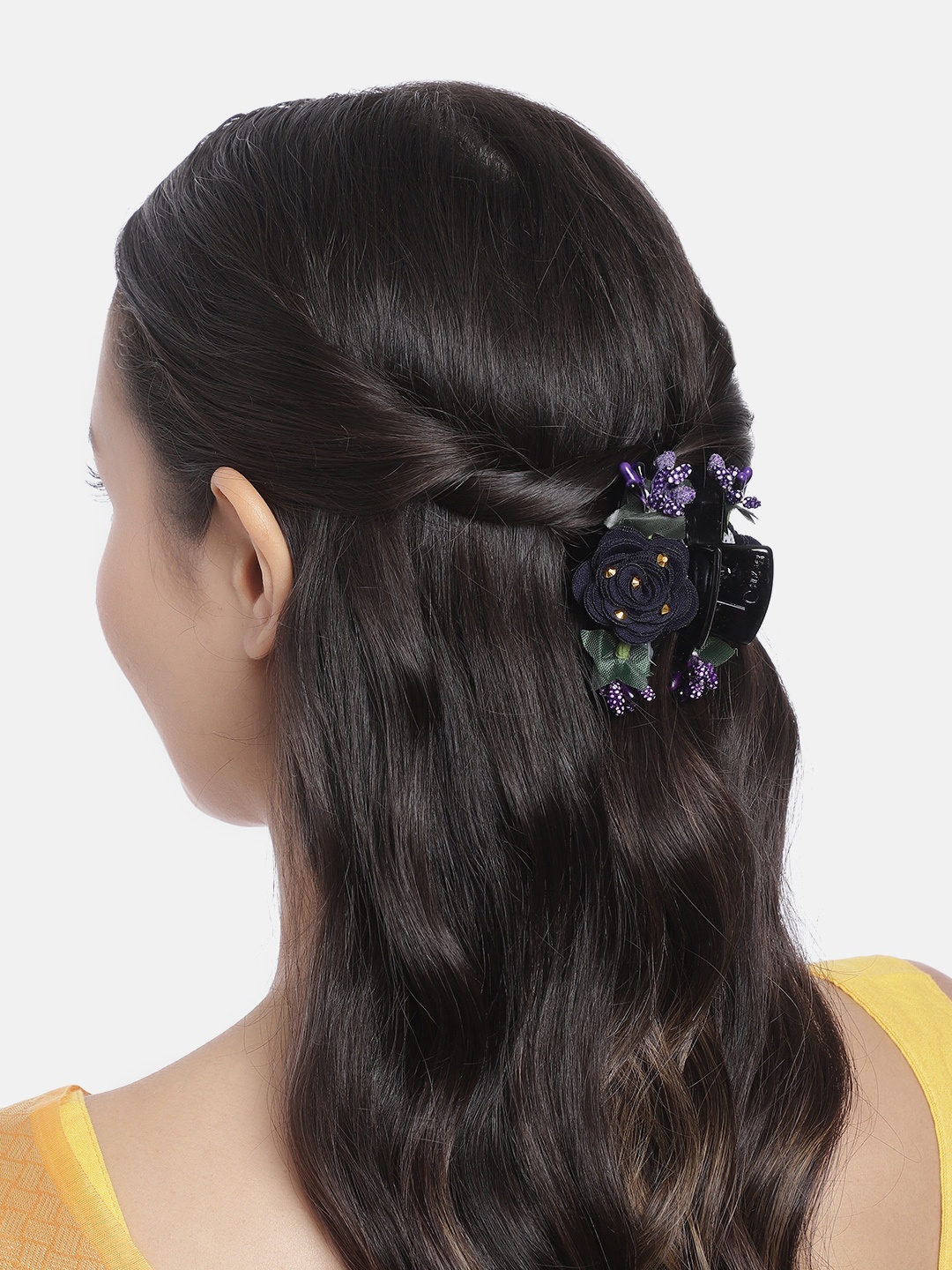 

Peora Women Blue & Black Embellished Claw Clip