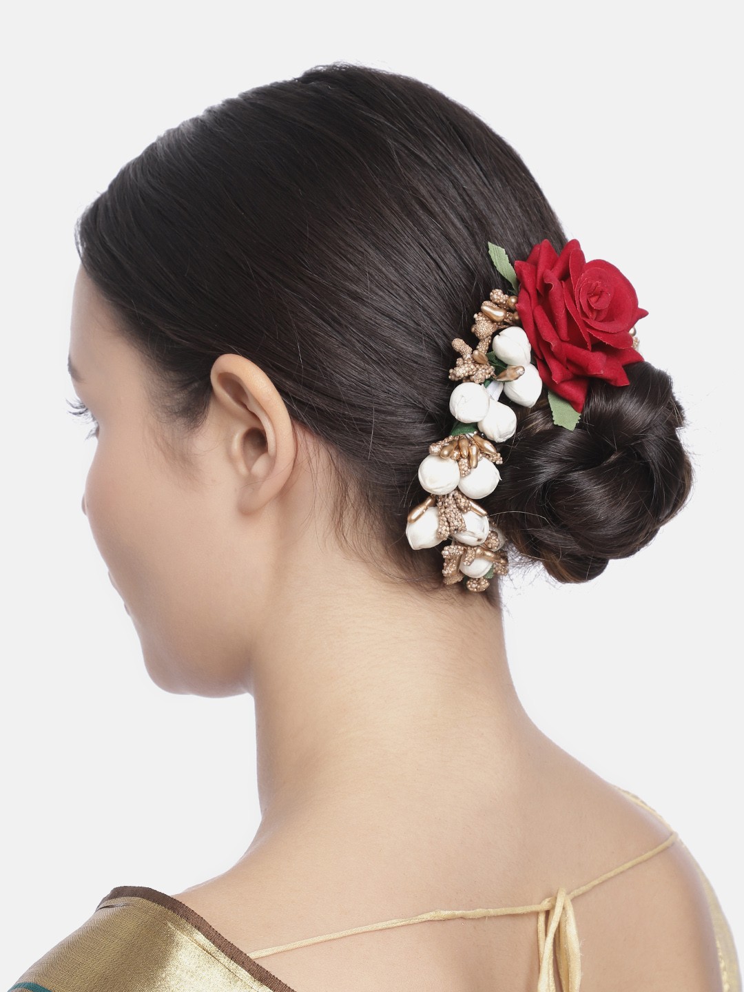 

Peora Women Maroon & White Floral Embellished Hair Accessory