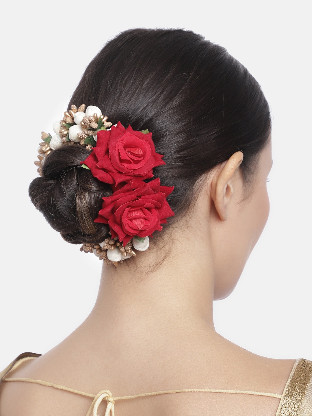 

Peora Women Maroon & White Floral Embellished Hair Accessory