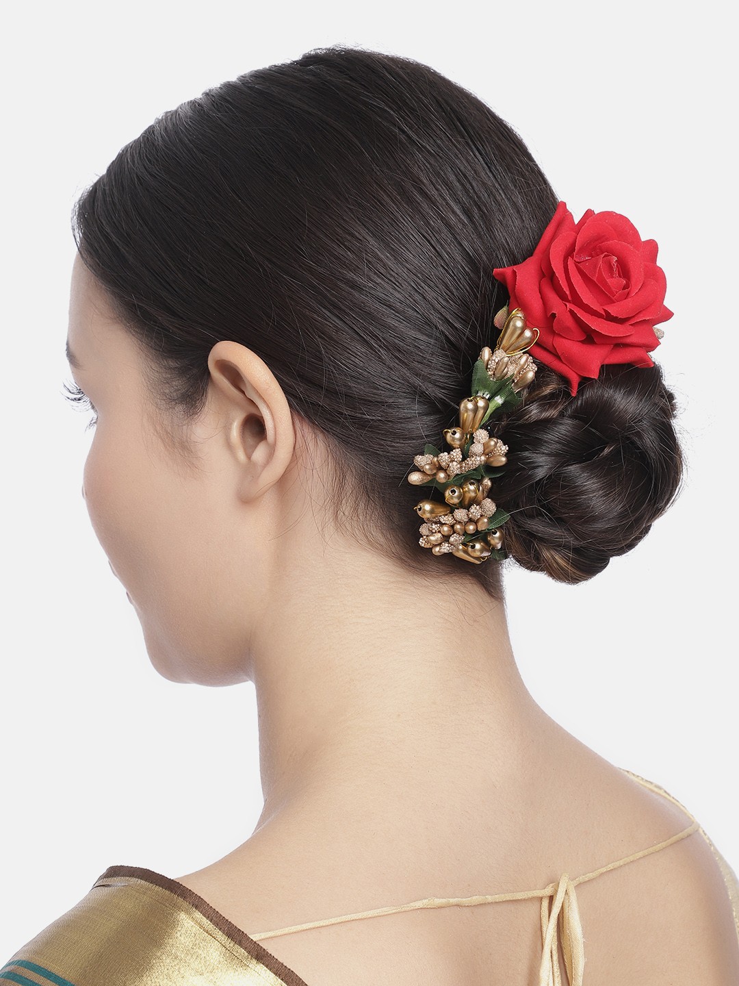 

Peora Women Red Floral Embellished Hair Accessory