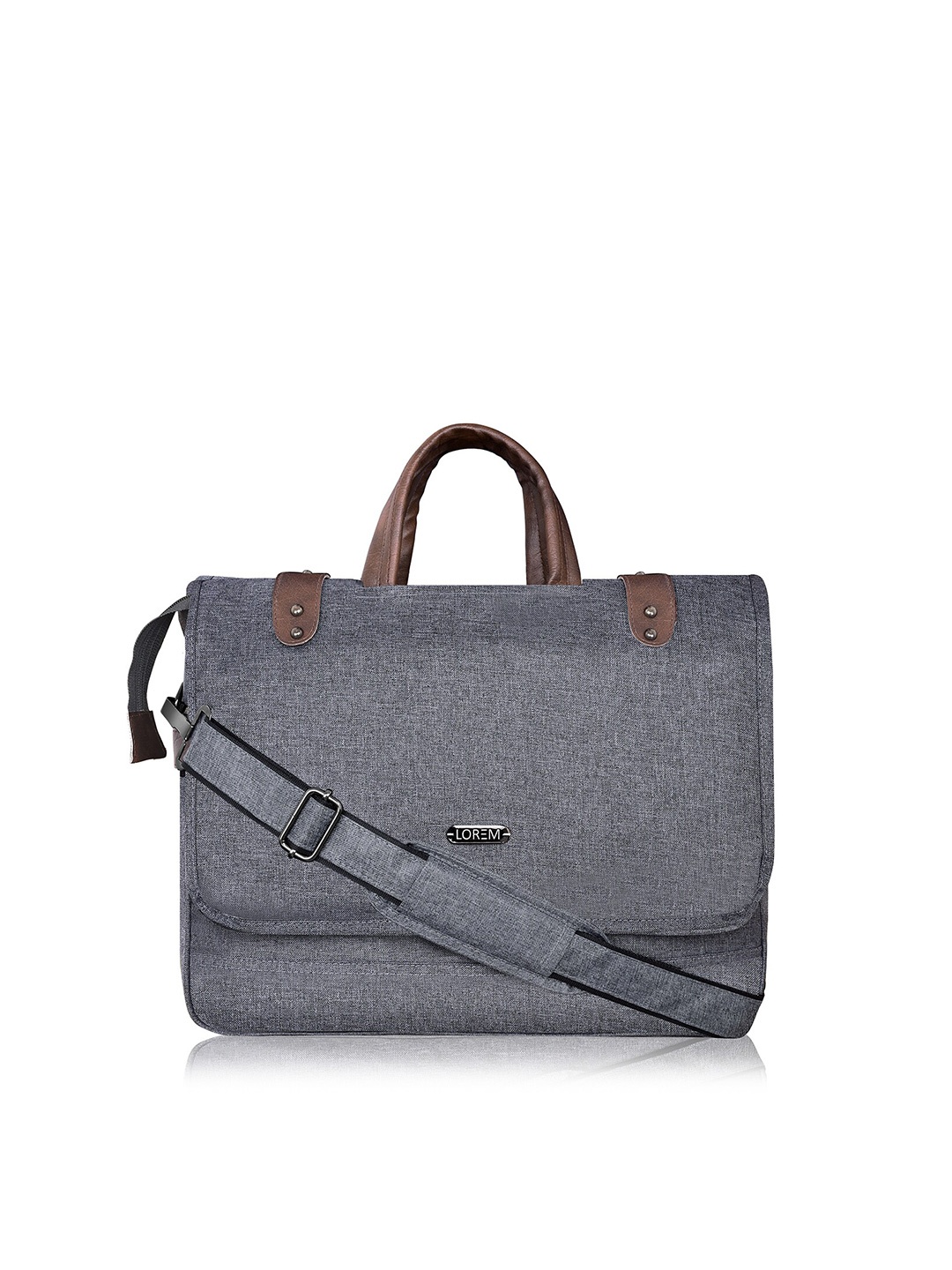 

LOREM Unisex Grey Textured Laptop Bag