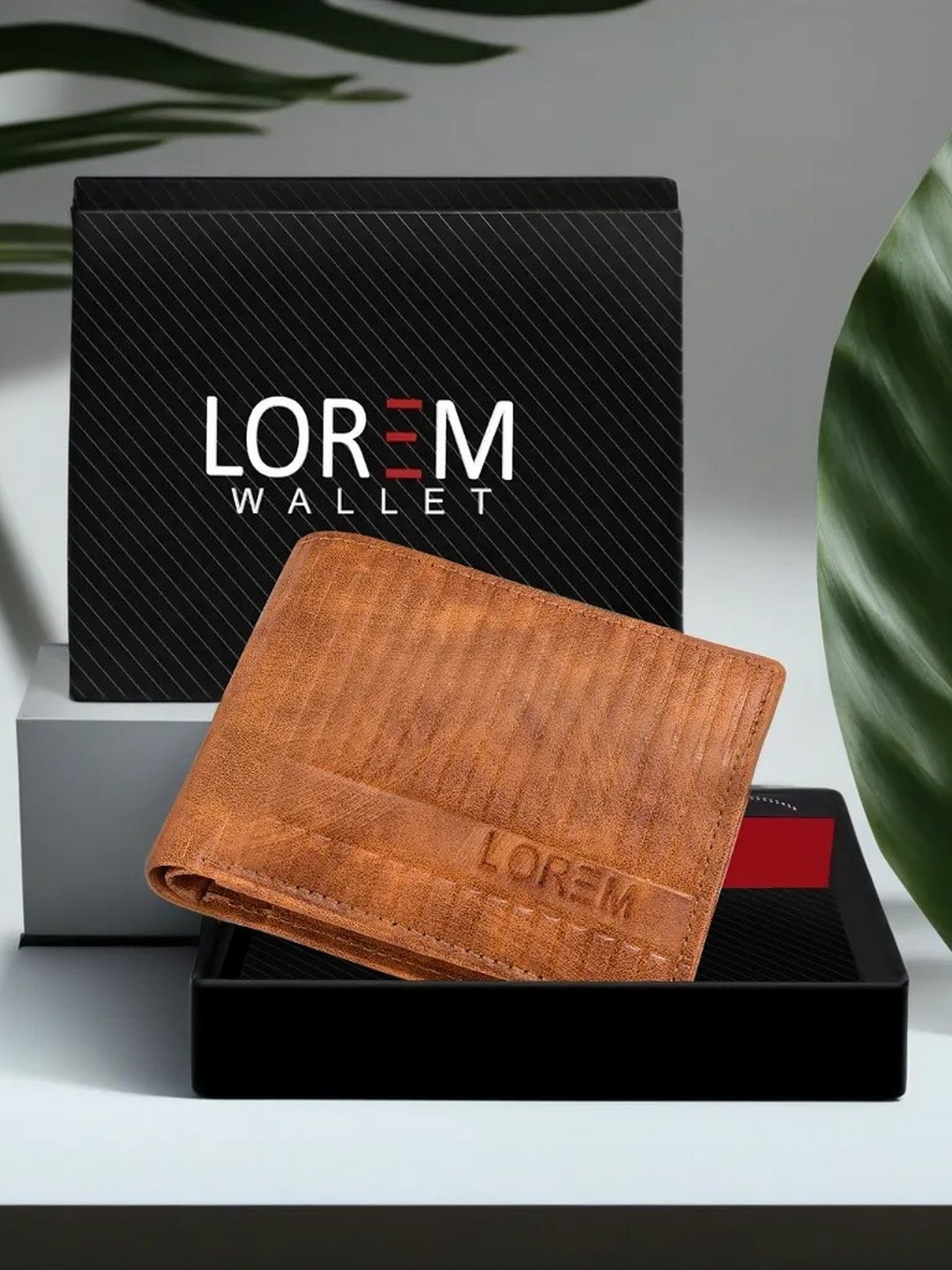 

LOREM Men Orange Textured Two Fold Wallet