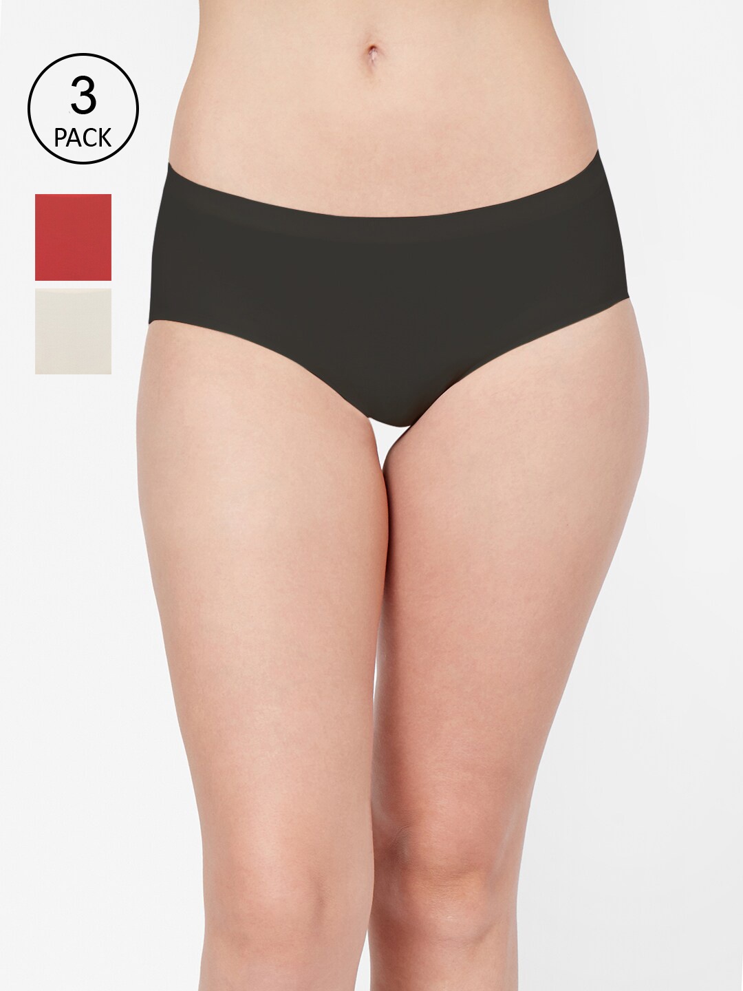 

FashionRack Women Pack Of 3 Assorted Seamless Hipster Briefs