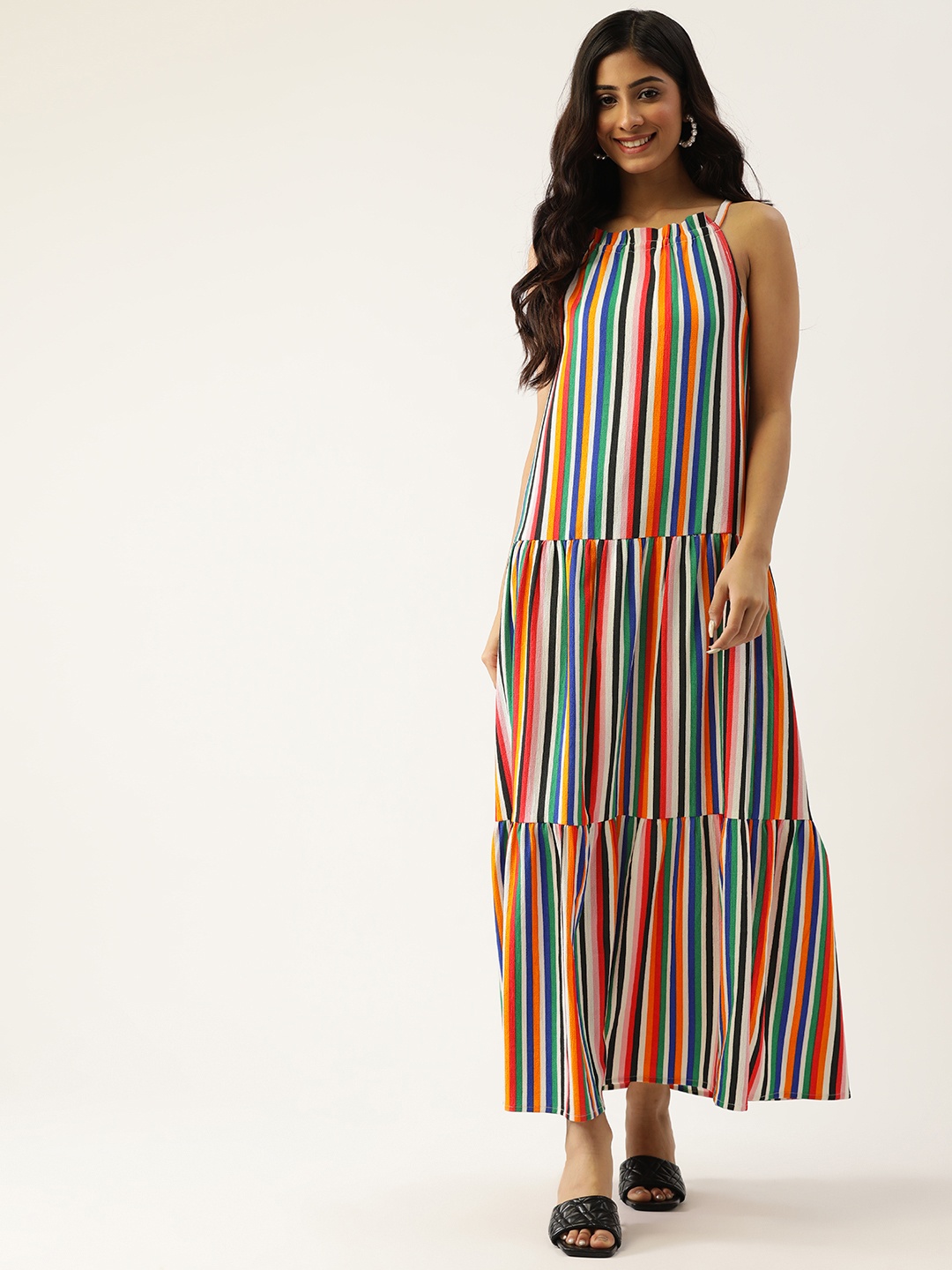 

Rue Collection Multicoloured Striped Maxi Dress, Multi
