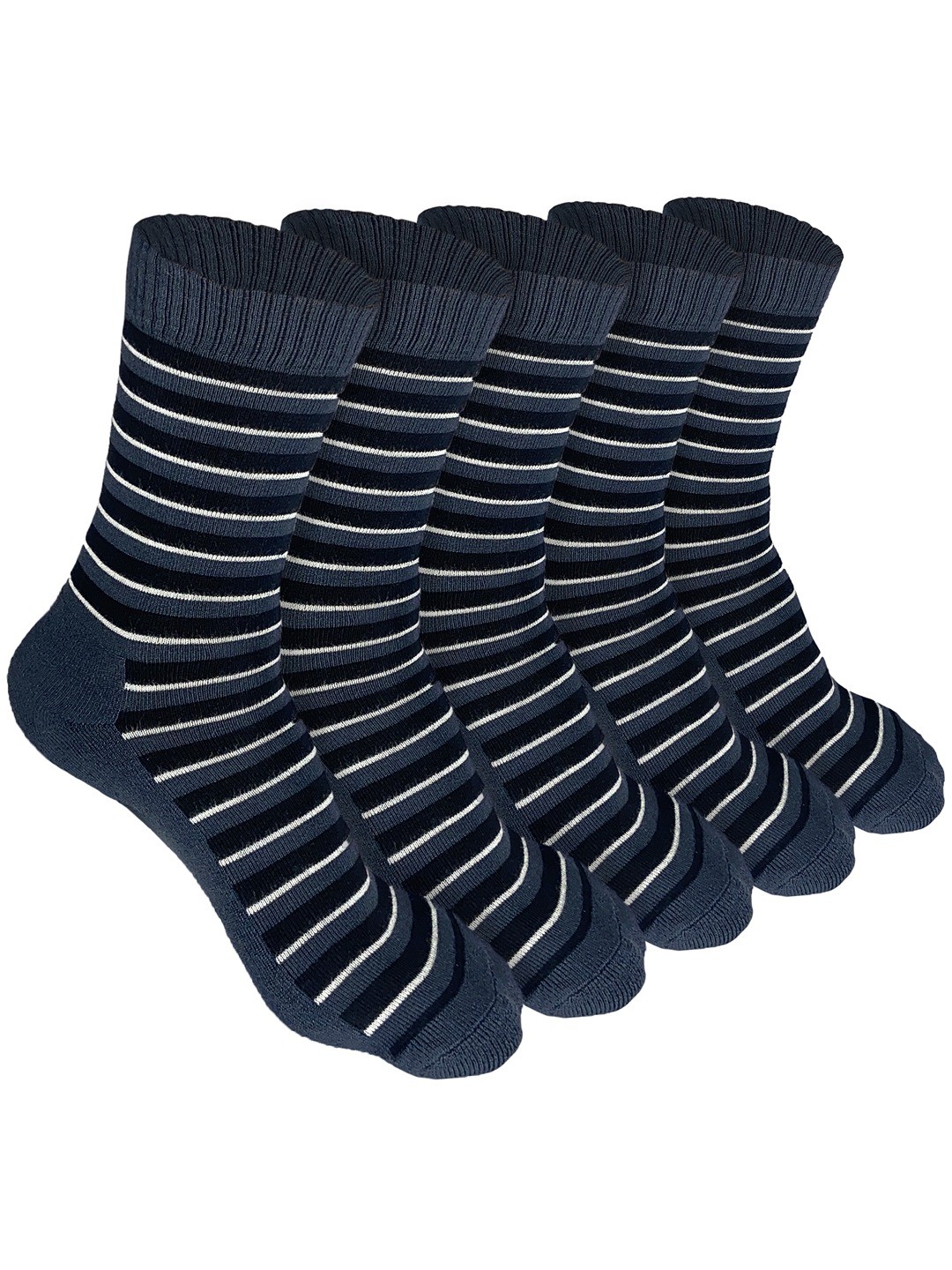 

Heelium Men Pack of 5 Bamboo Super Soft & Odour-Free Breathable Crew-Length Socks, Grey
