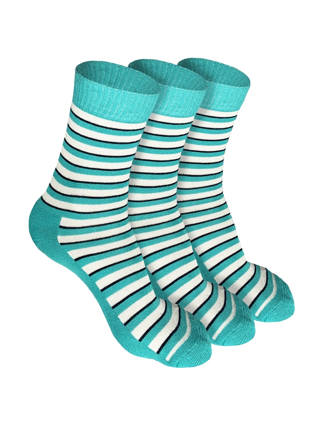 

Heelium Men Pack of 3 Bamboo Super Soft & Odour-Free Breathable Crew-Length Socks, Teal