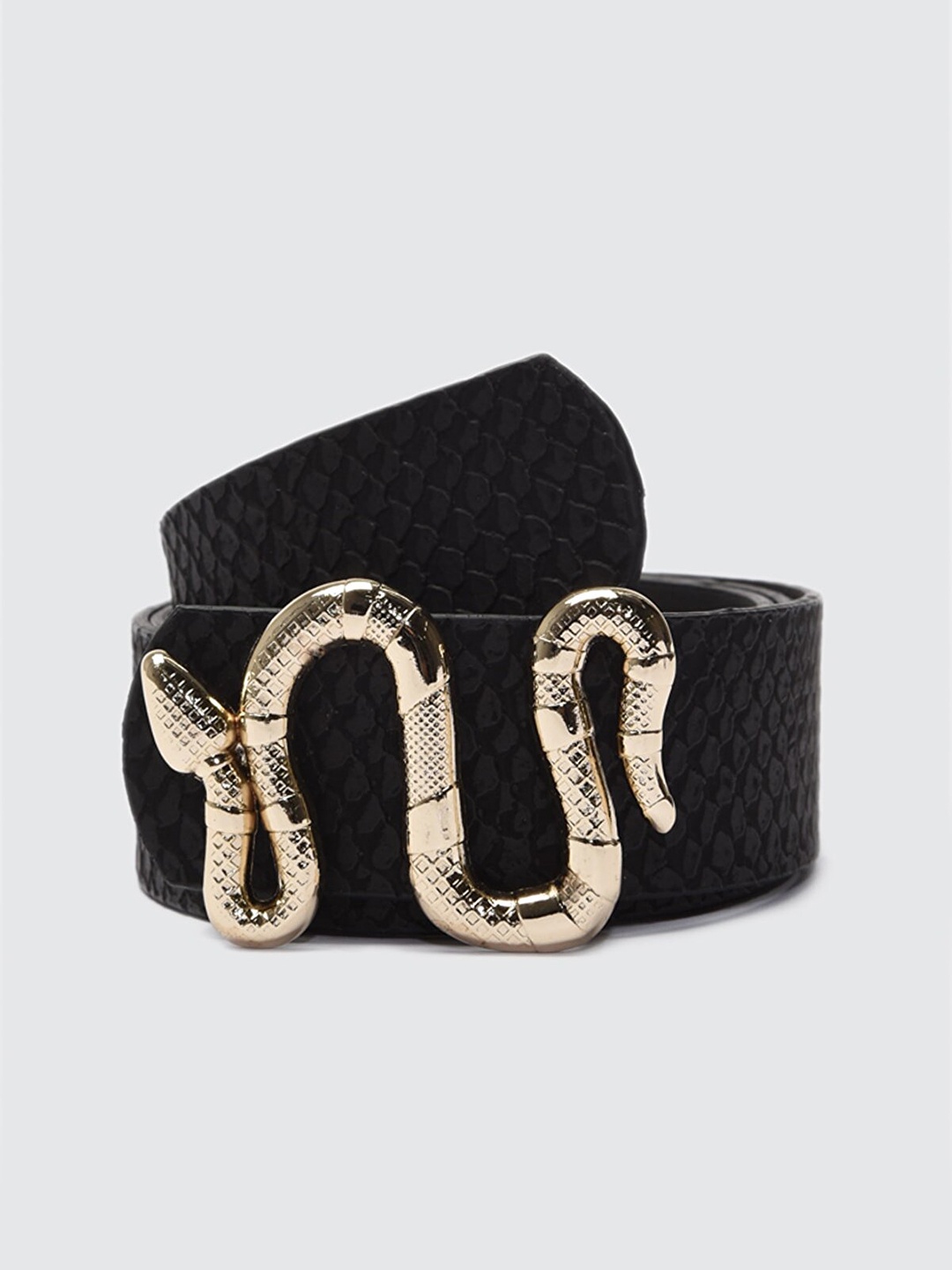

Trendyol Women Black Snakeskin Textured Belt