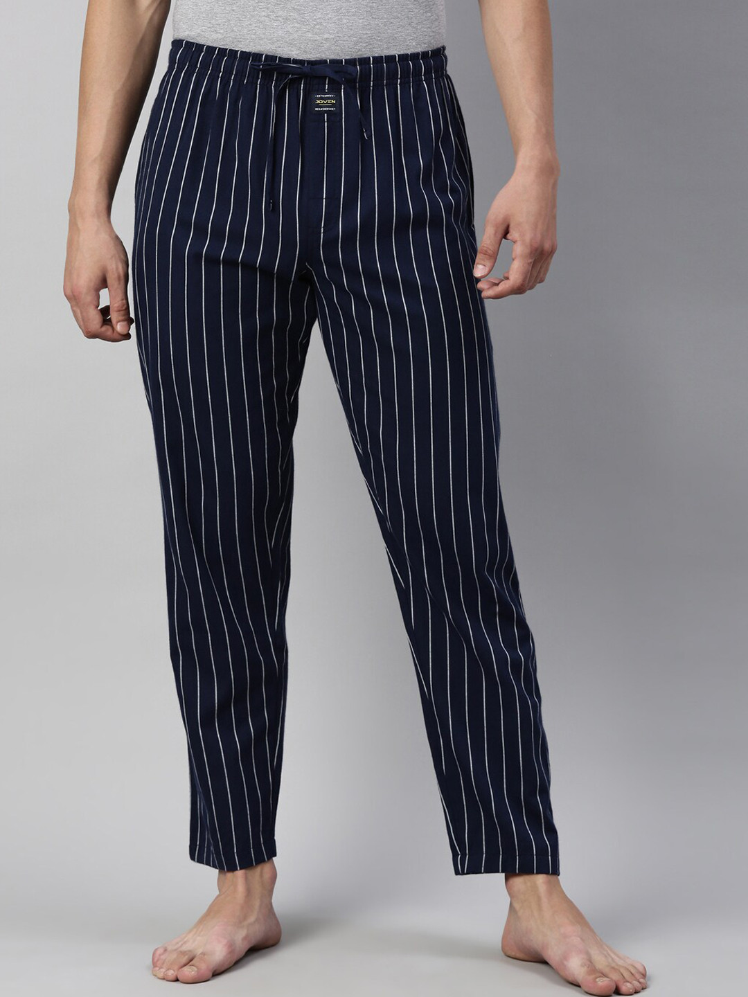 

Joven Men Navy Blue Striped Lounge Pant