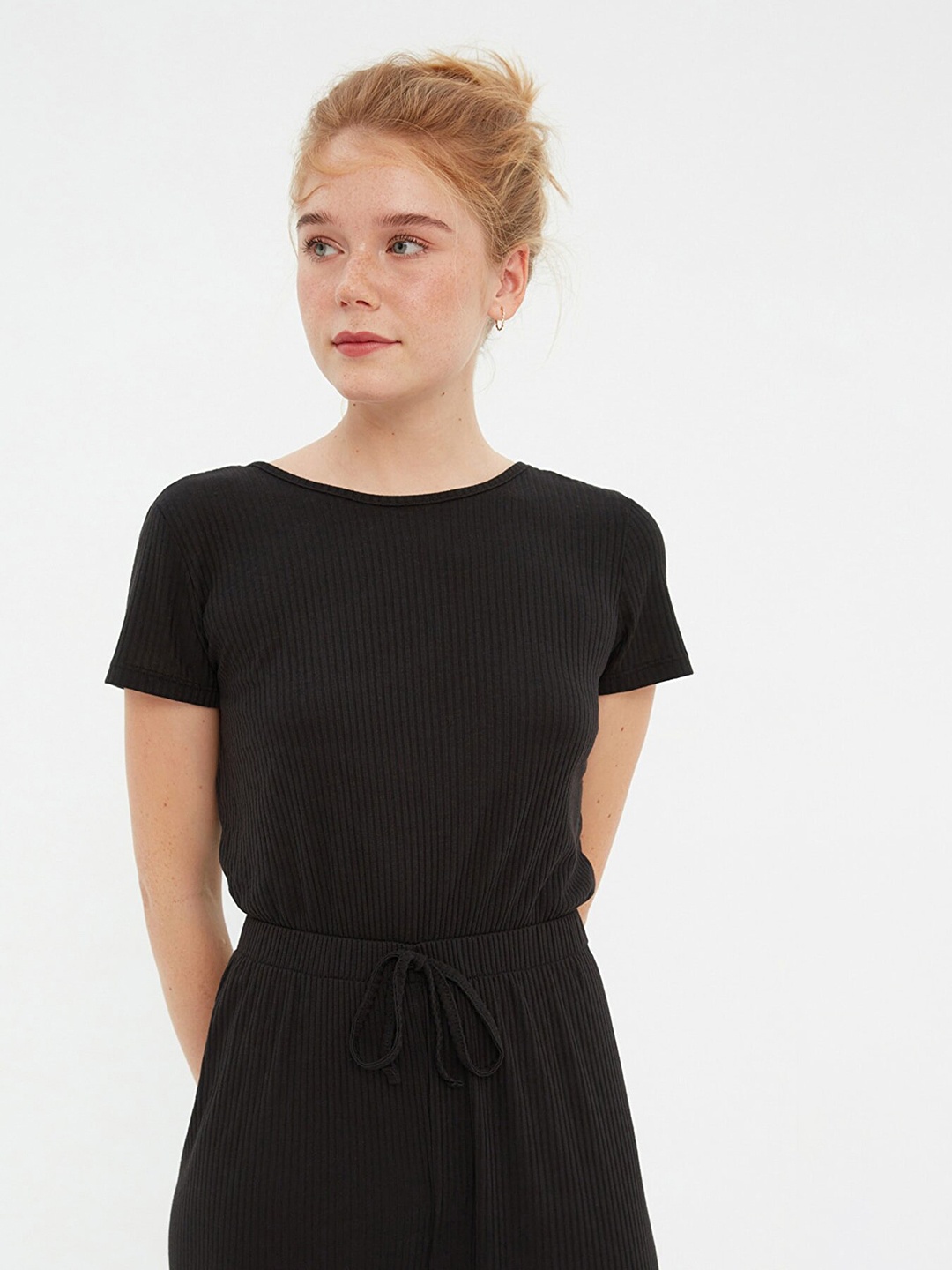 

Trendyol Women Black Solid Basic Jumpsuit