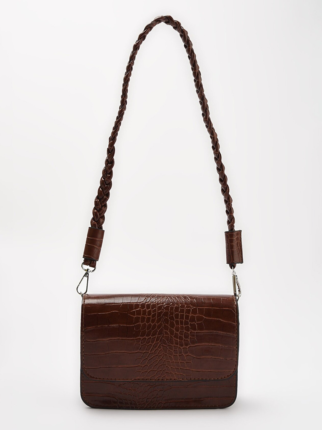 

Trendyol Women Textured Leather Handheld Bag, Brown