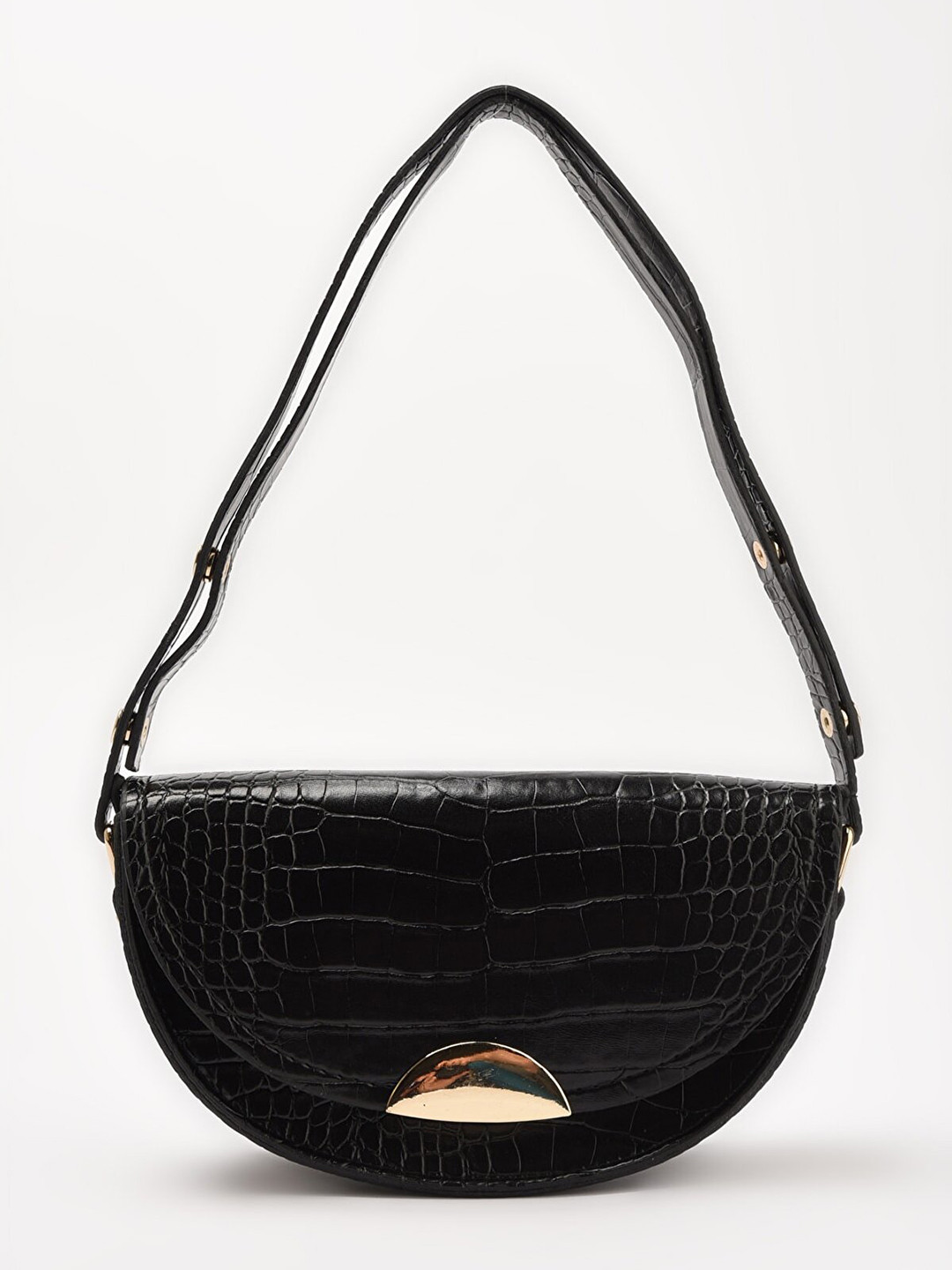 

Trendyol Black Textured Leather Structured Shoulder Bag