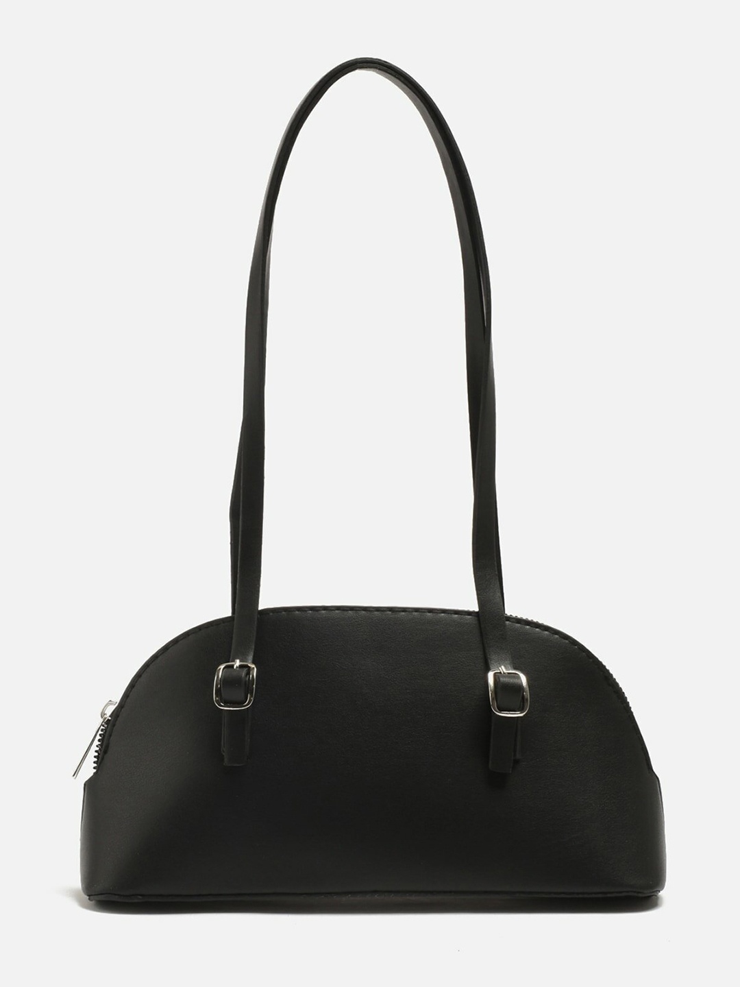 

Trendyol Black Solid Leather Half Moon Handheld Bag