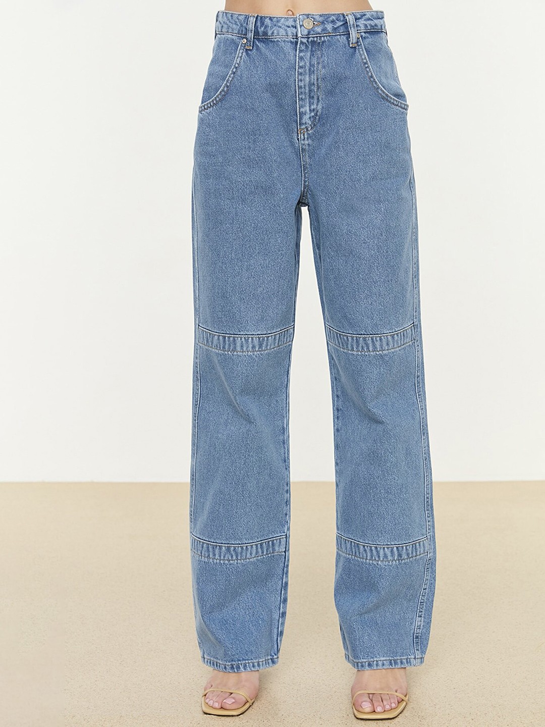 

Trendyol Women Blue Wide Leg High-Rise Jeans