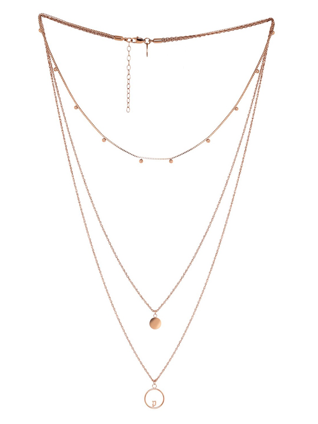 

Police Rose Gold Silver Rose Gold-Plated Layered Necklace