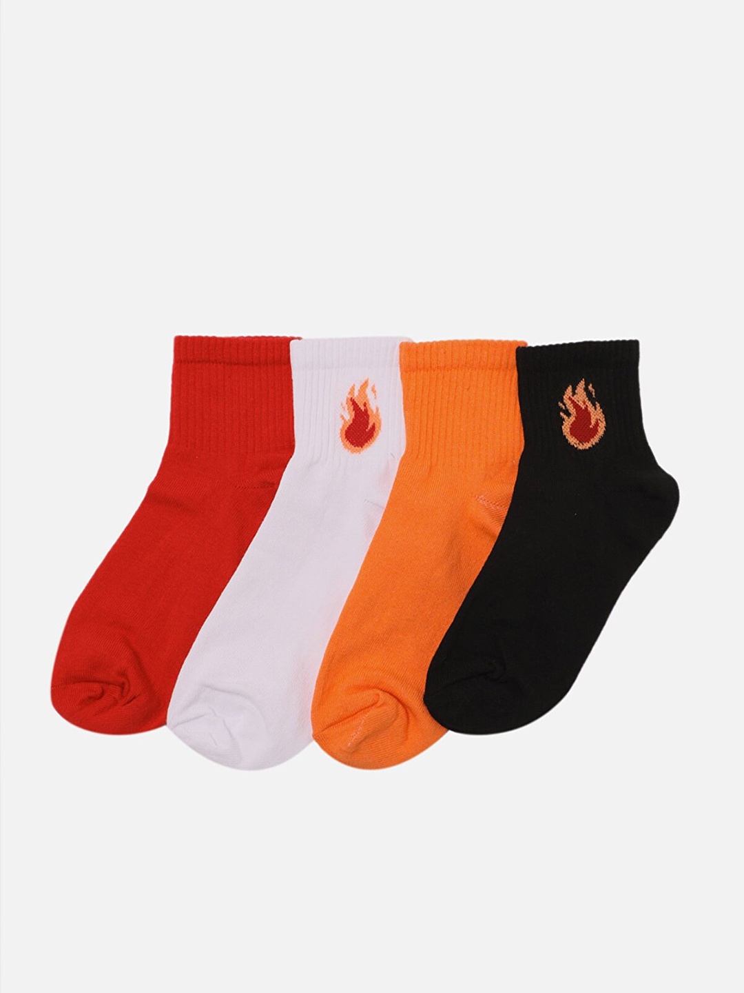 

Trendyol Women Pack of 4 Above-Ankle Pure Cotton Socks, White