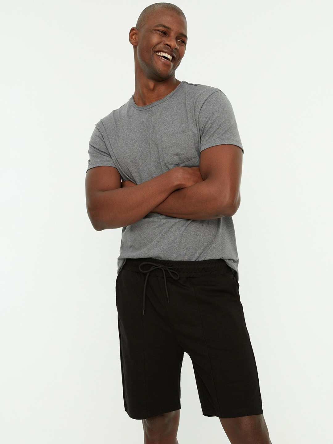 

Trendyol Men Black Solid Shorts