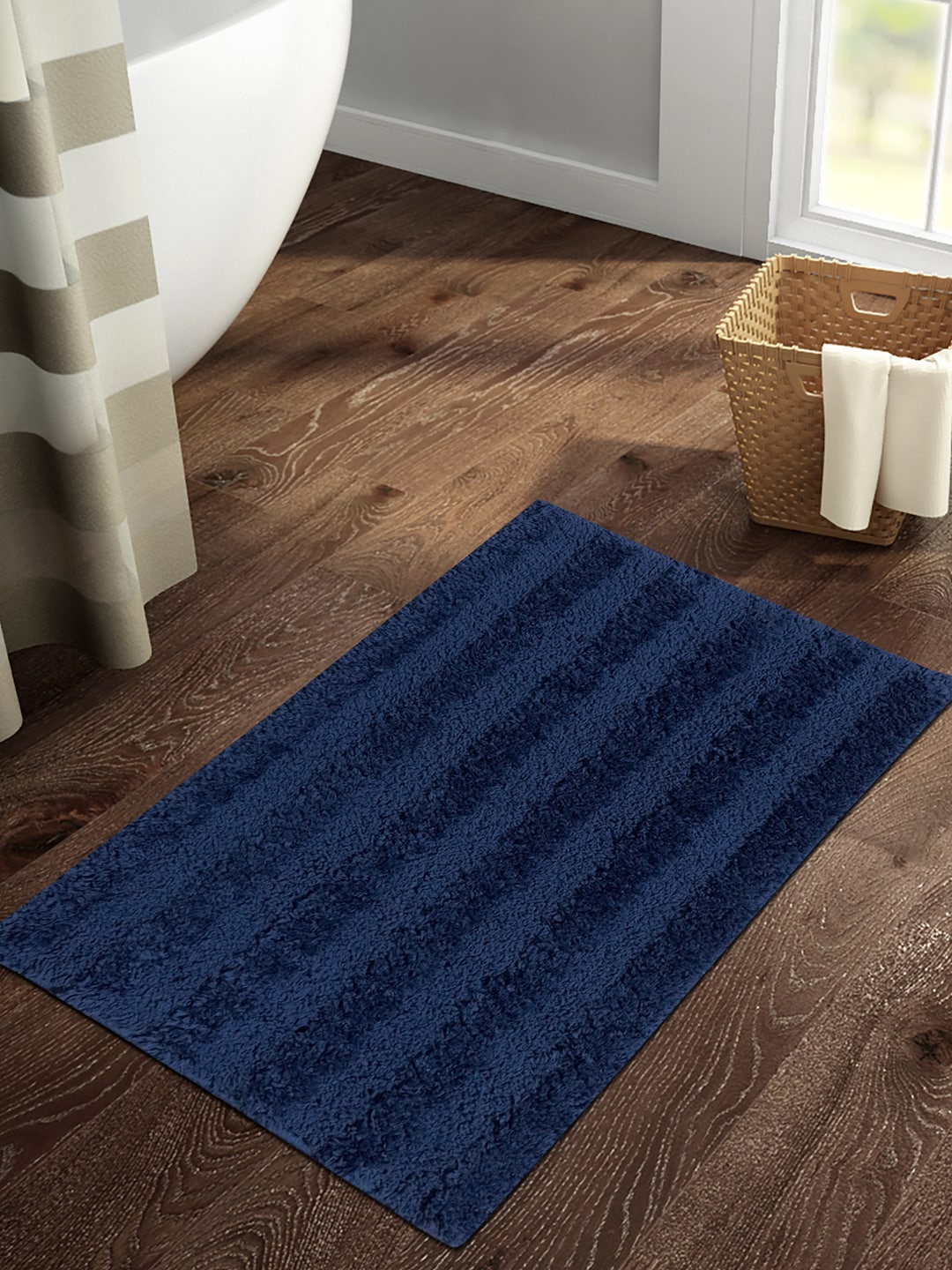 

SPACES Blue 1800 GSM Anti-Skid Stain Resistant Bath Mat