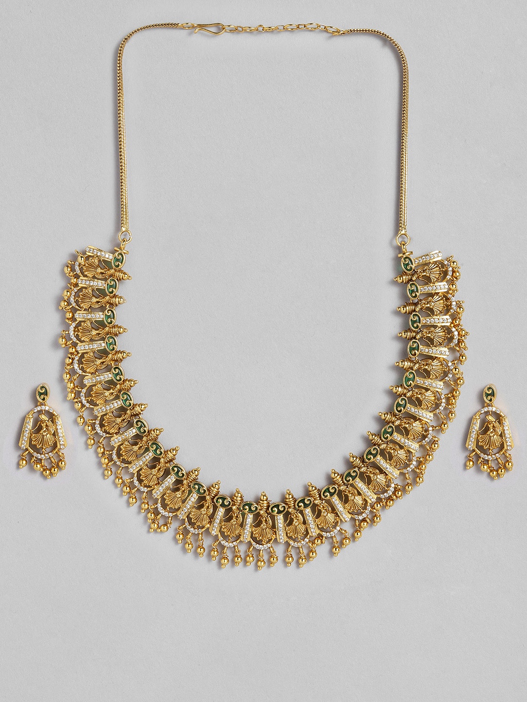 

Peora Maroon Gold-Plated Stone Studded & Beaded Jewellery Set