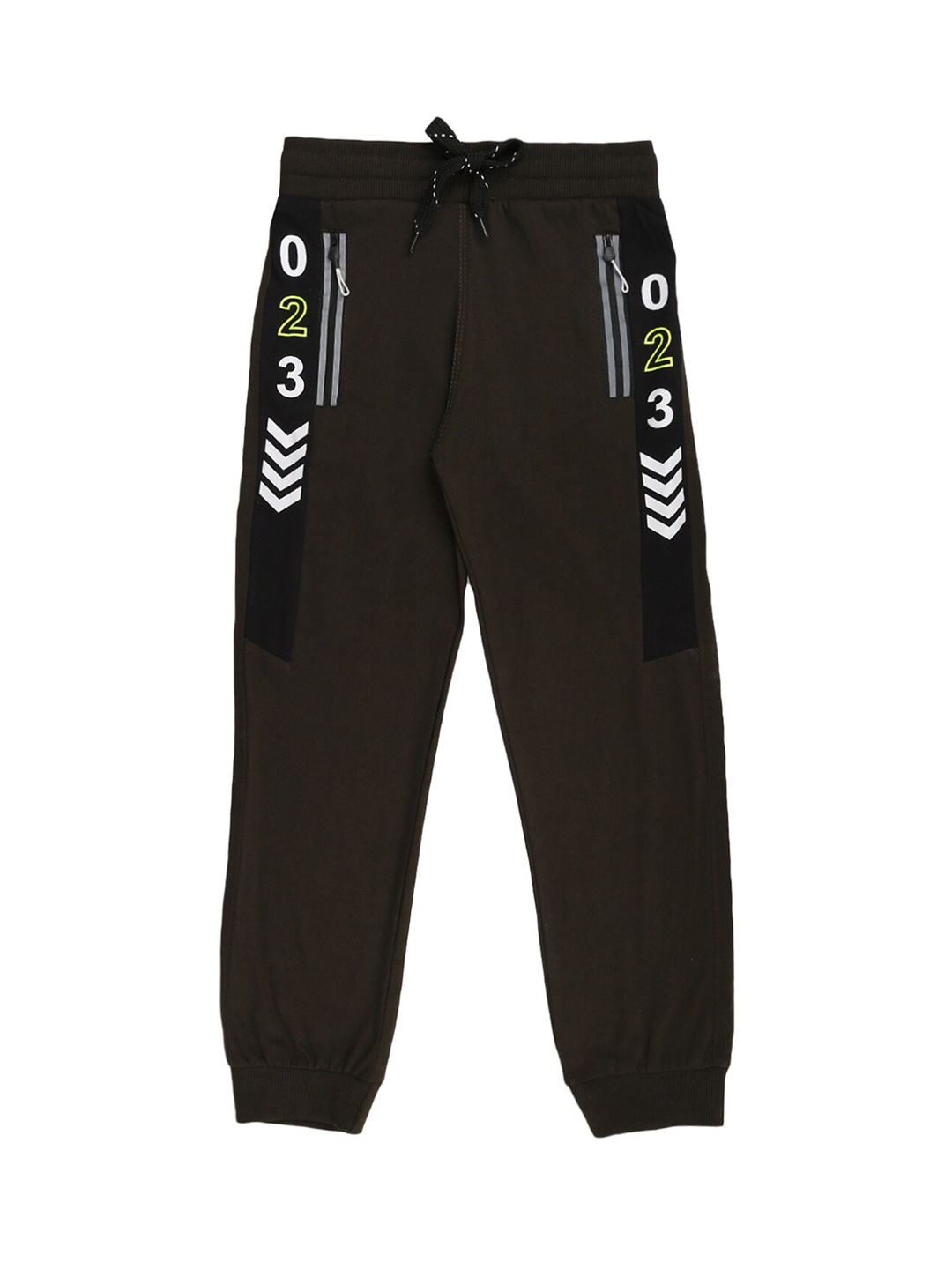 

V-Mart Boys Olive Green Printed Track Pants
