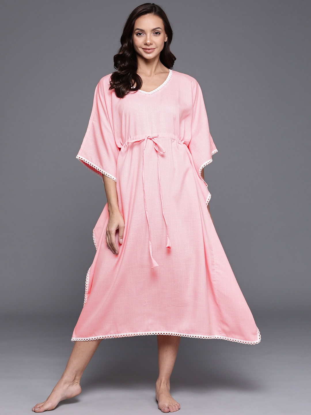 

Libas Pink Maxi Kaftan Nightdress