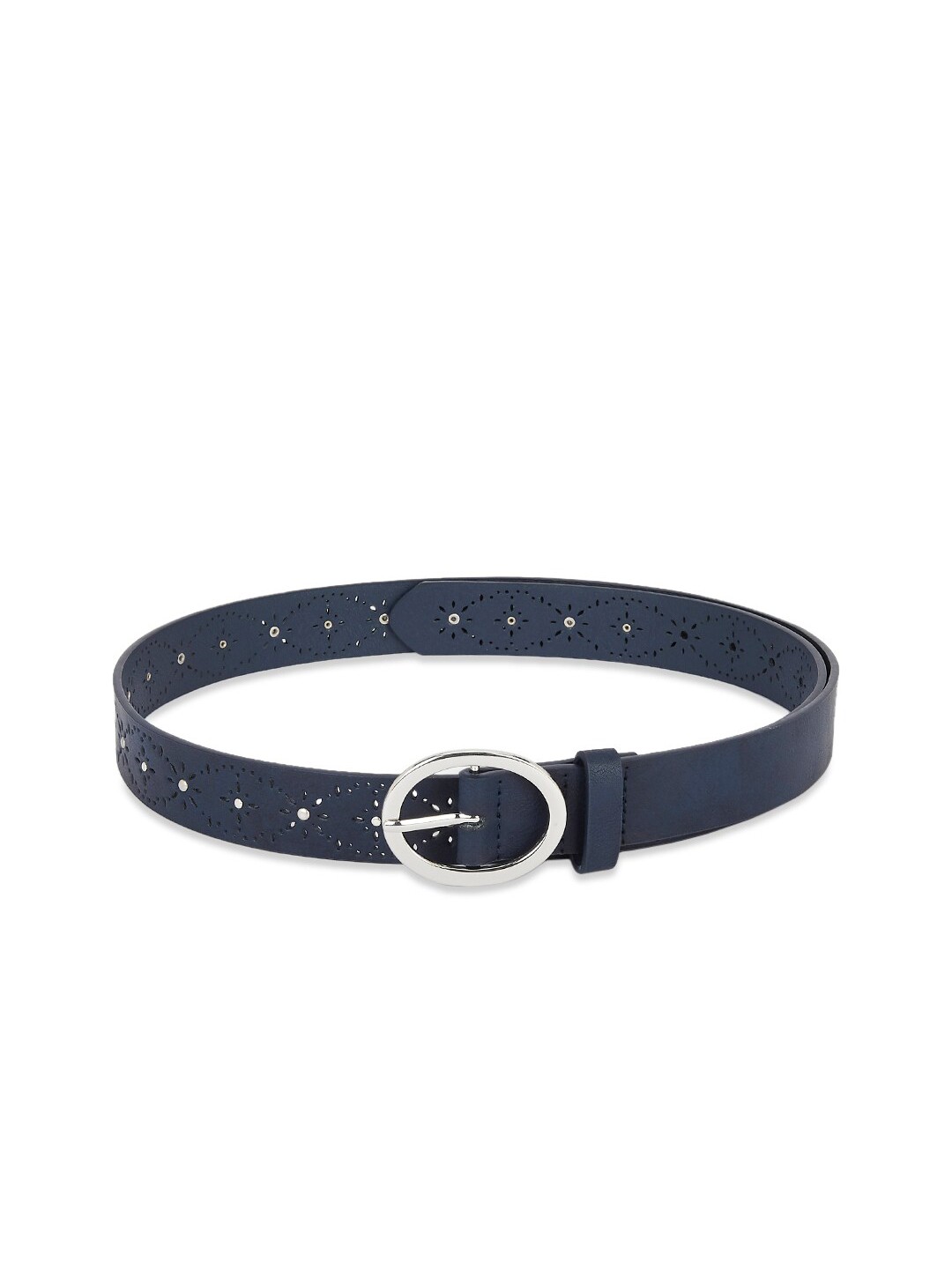 

Forever Glam by Pantaloons Women Textured PU Tang Belt, Navy blue