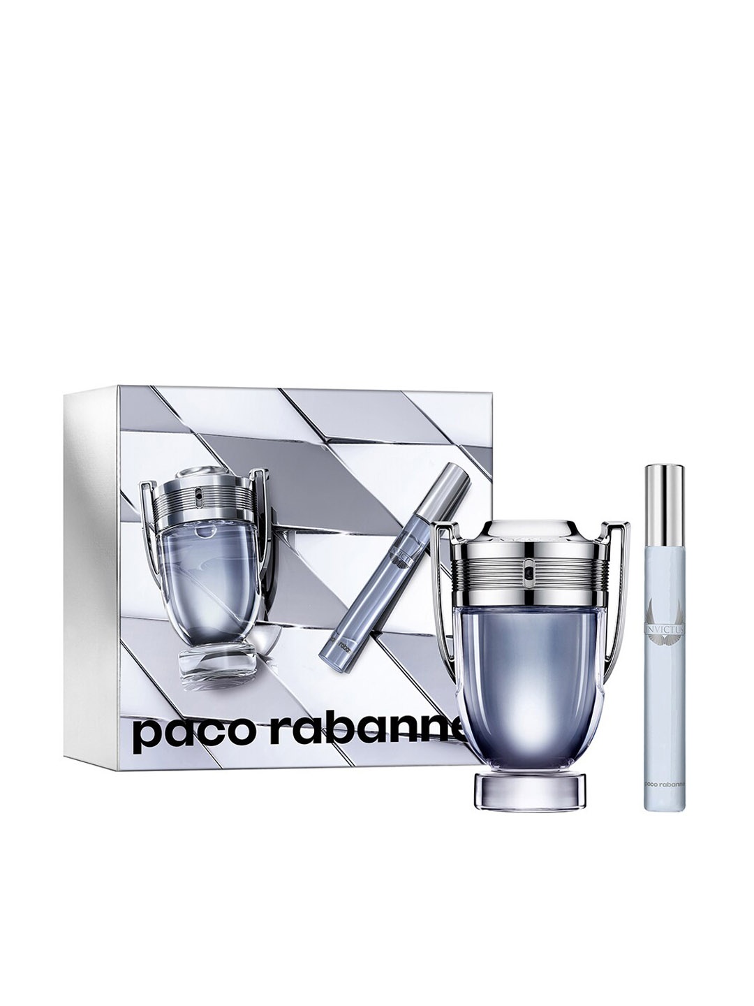 

Paco Rabanne Men Invictus Eau De Toilette 50 ml with Travel Spray 10 ml, Blue