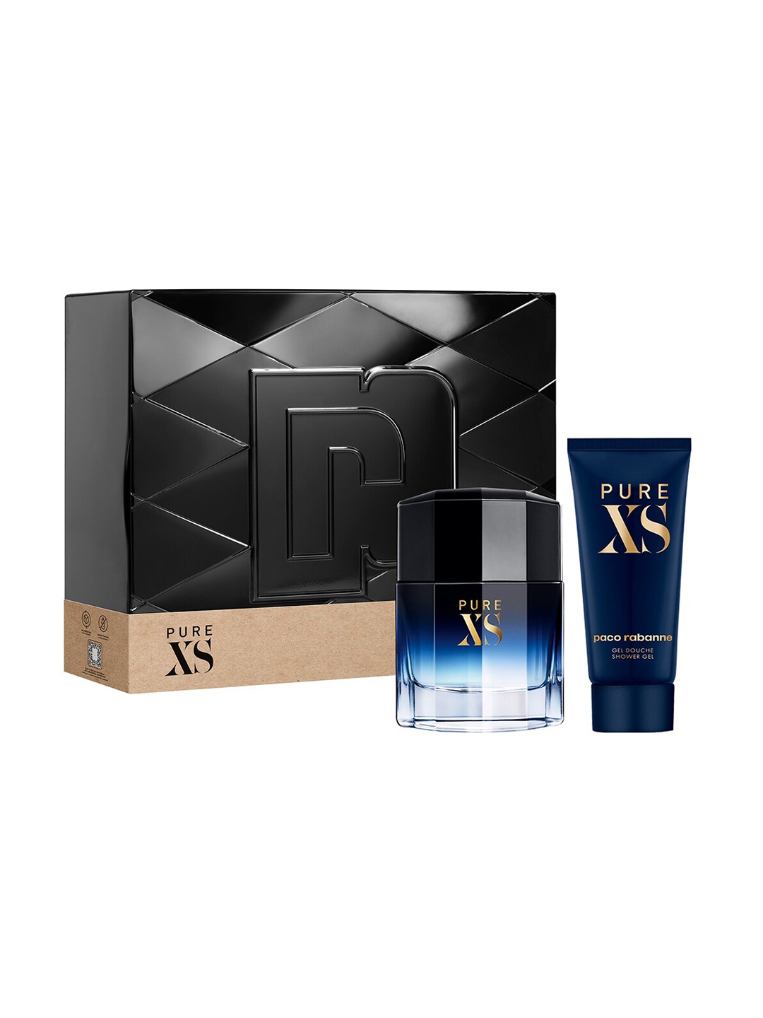 

Paco Rabanne Set of Pure XS Eau de Toilette 100 ml with Shower Gel 100 ml, Black